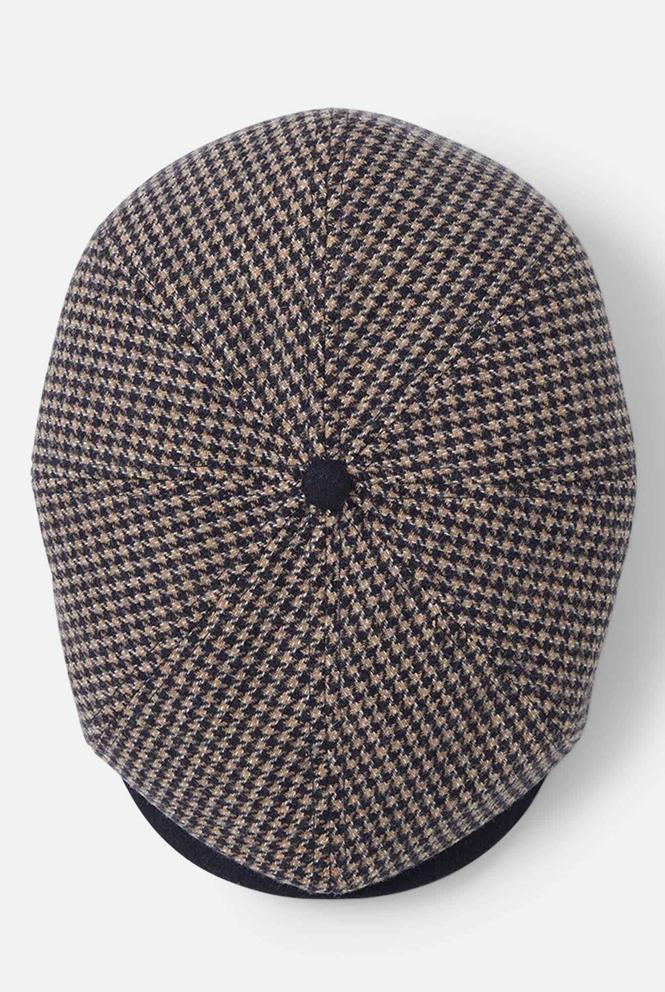 Unisex Brood Newsboy Cap in the color Navy/Sand Houndstooth - Additional Laydown image