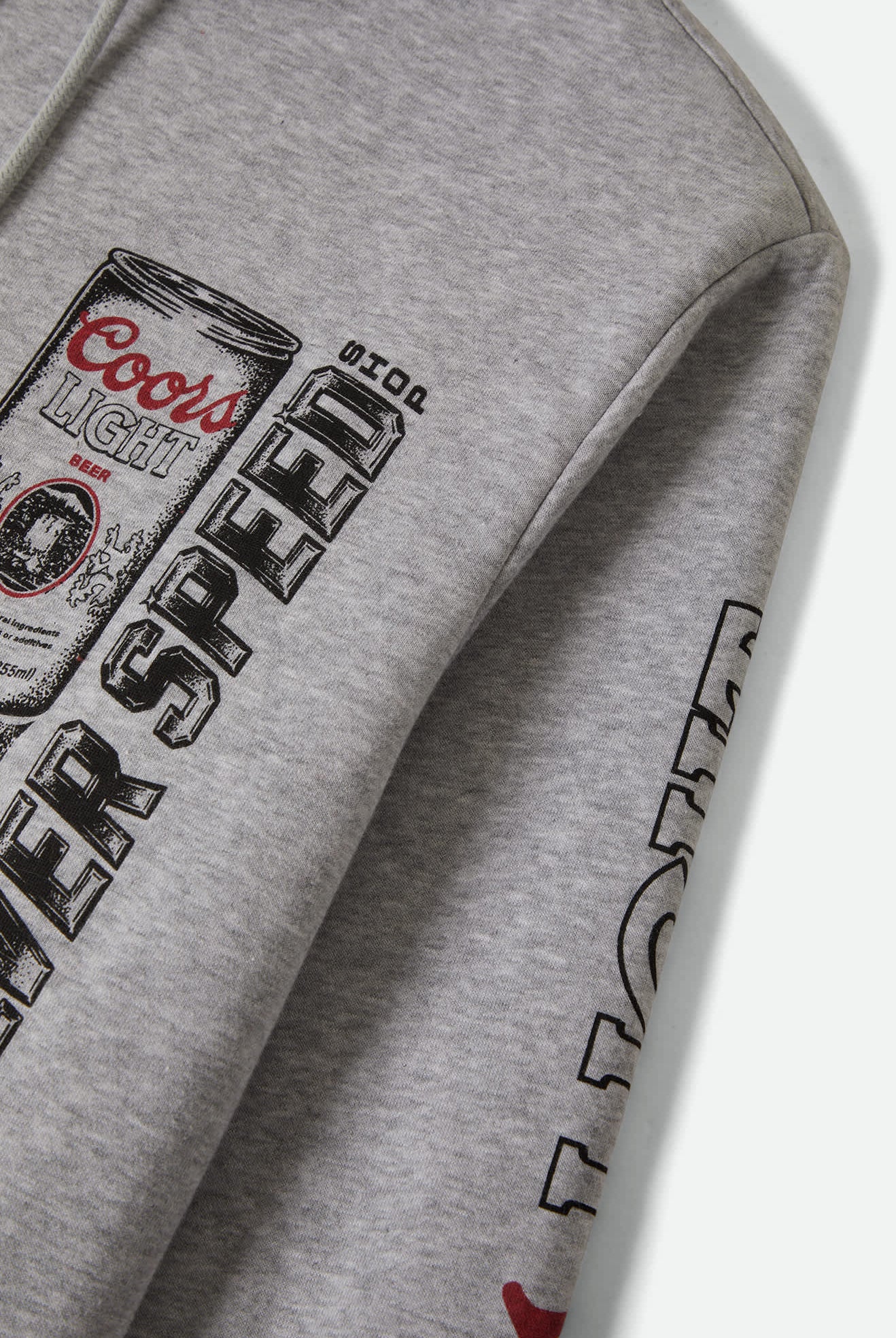 Men's Coors Light Silver Speed Hoodie in the color Heather Grey - Additional Laydown image