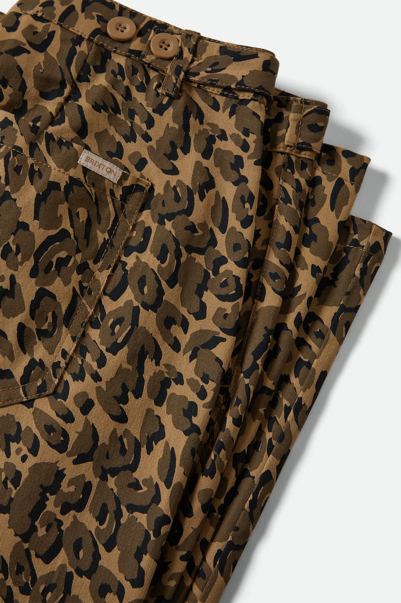 Women's Jane Utility Wide Leg Pant in the color Brown Cheetah - Additional Laydown image