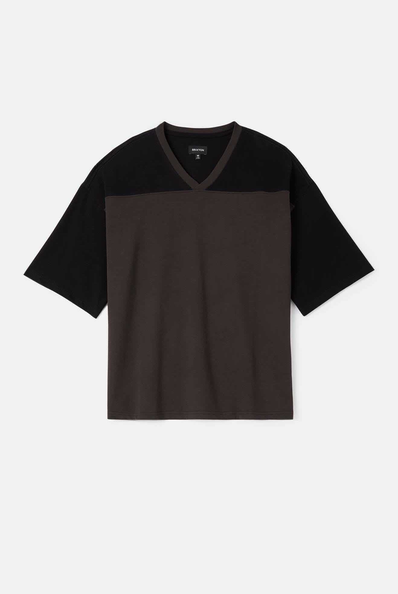 Men's Brixton Football T-Shirt in the color Black/Washed Black - Front Product View