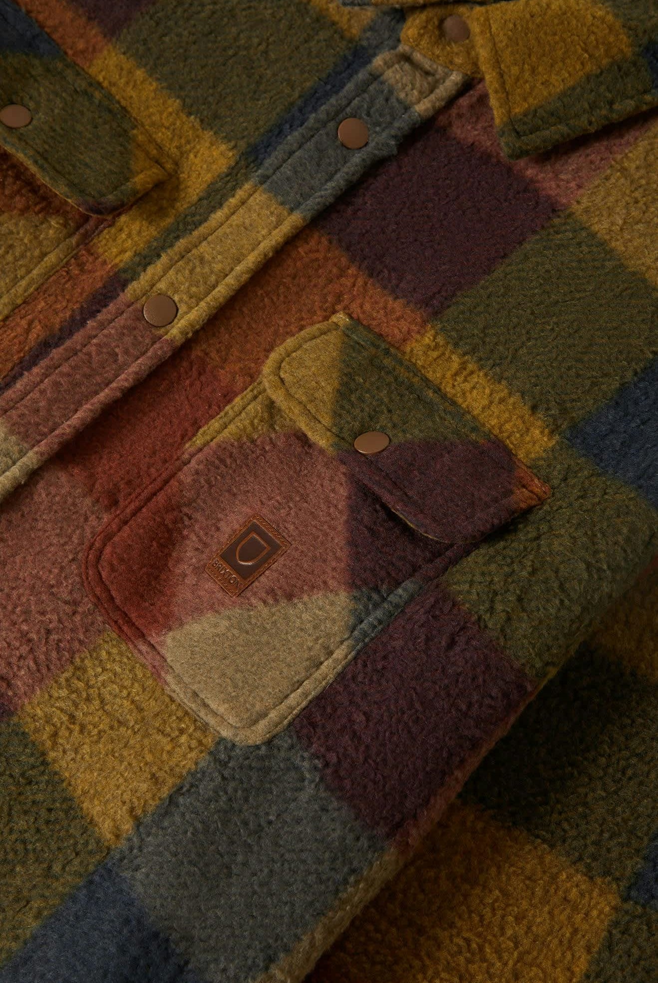 Men's Bowery Arctic Stretch Fleece in the color Rust/Copper Plaid - Additional Laydown image