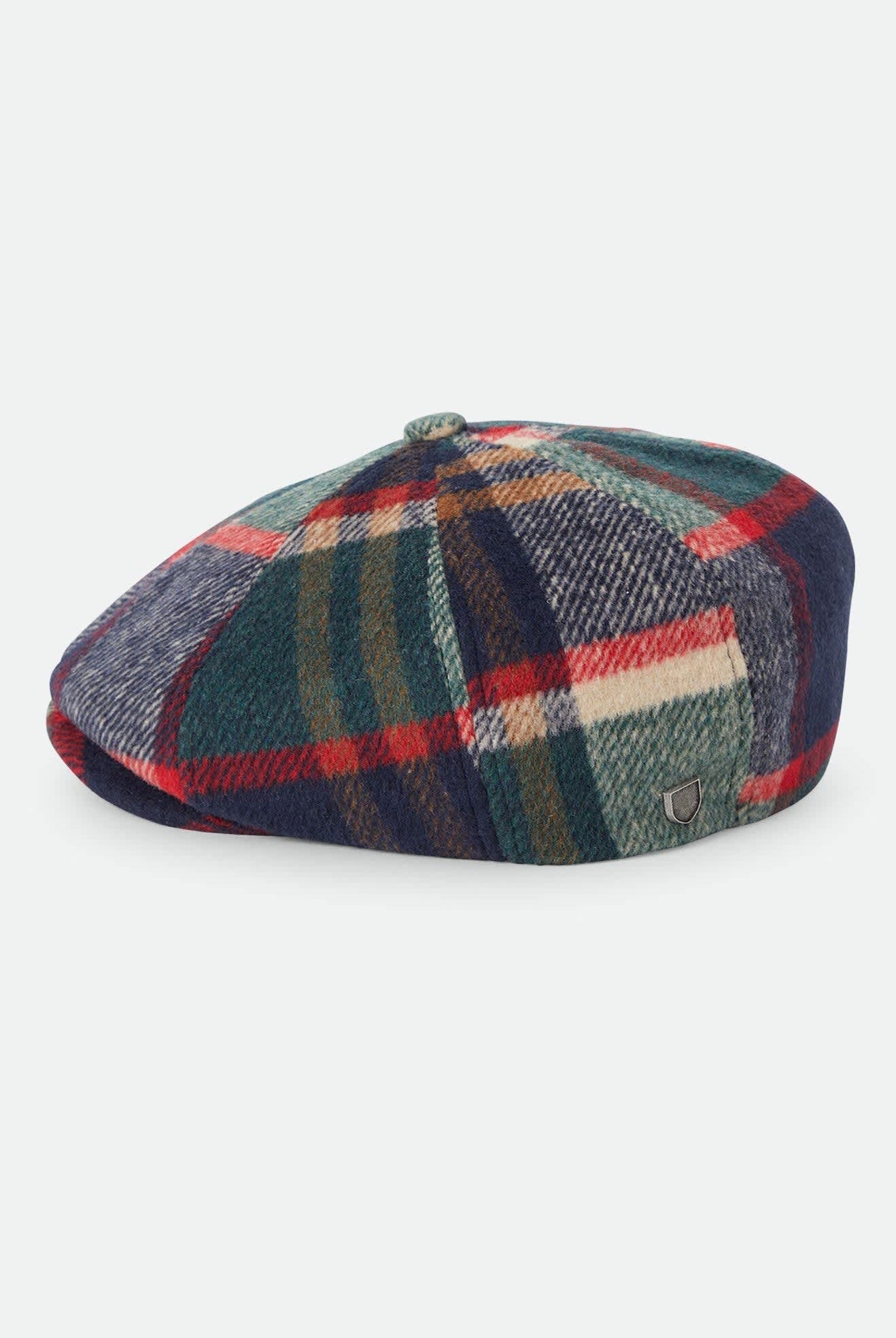 Unisex Brood Newsboy Cap in the color Navy/Green/Red/Cream - Additional Laydown image