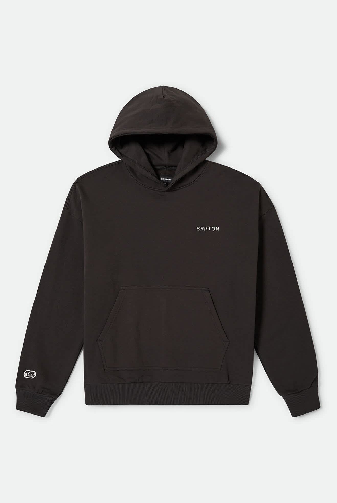 Men's Embroidered Heavyweight Oversized Hoodie in the color Black - Front Product View
