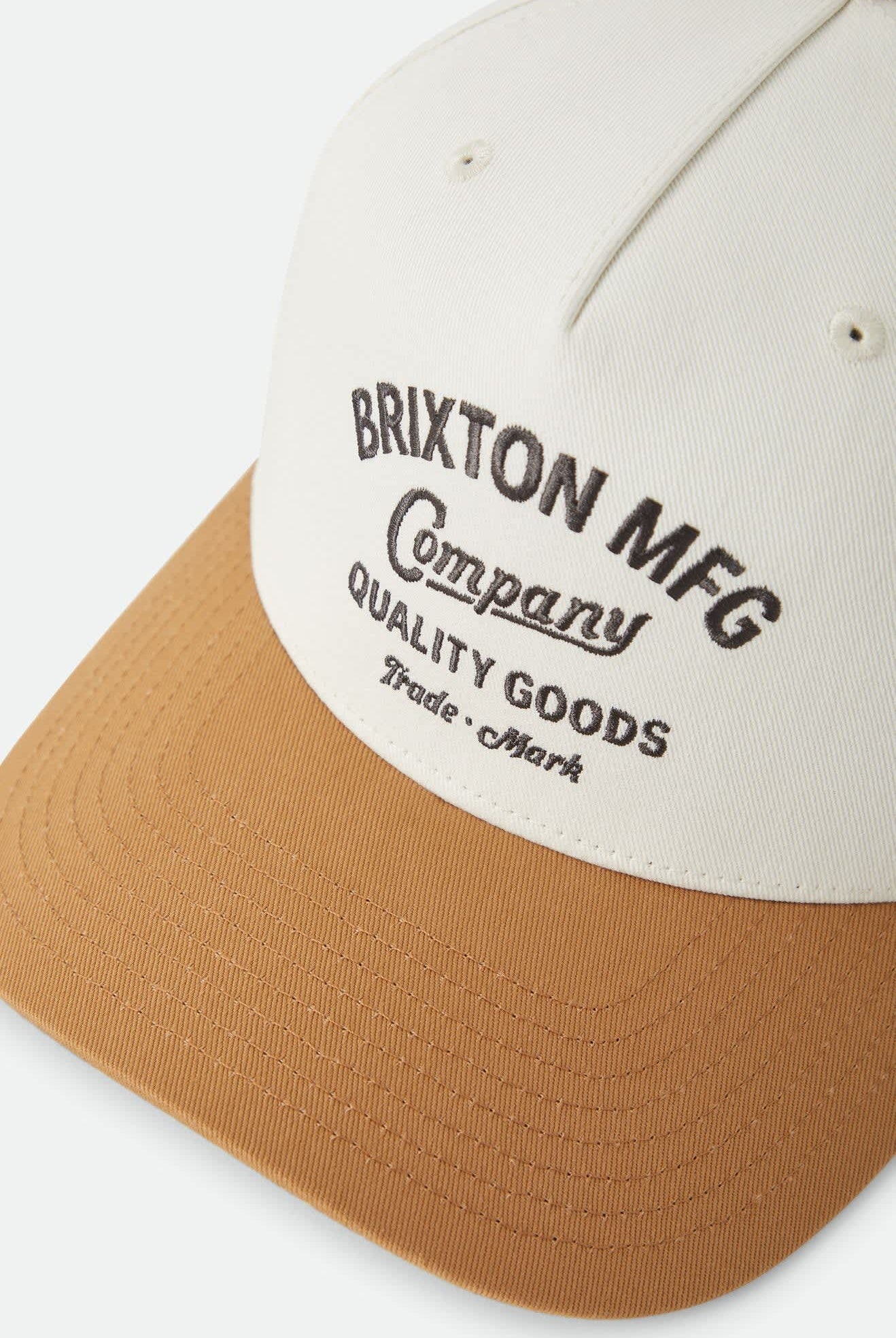 Unisex Stratton Snapback in the color Off White/Caramel - Additional Laydown image