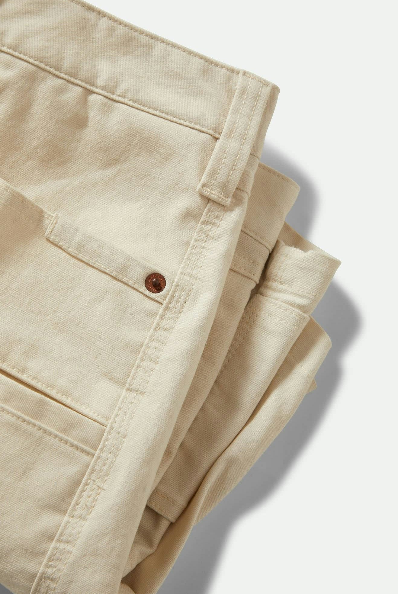 Men's Builders Carpenter Baggy Short in the color Egret White - Additional Laydown image