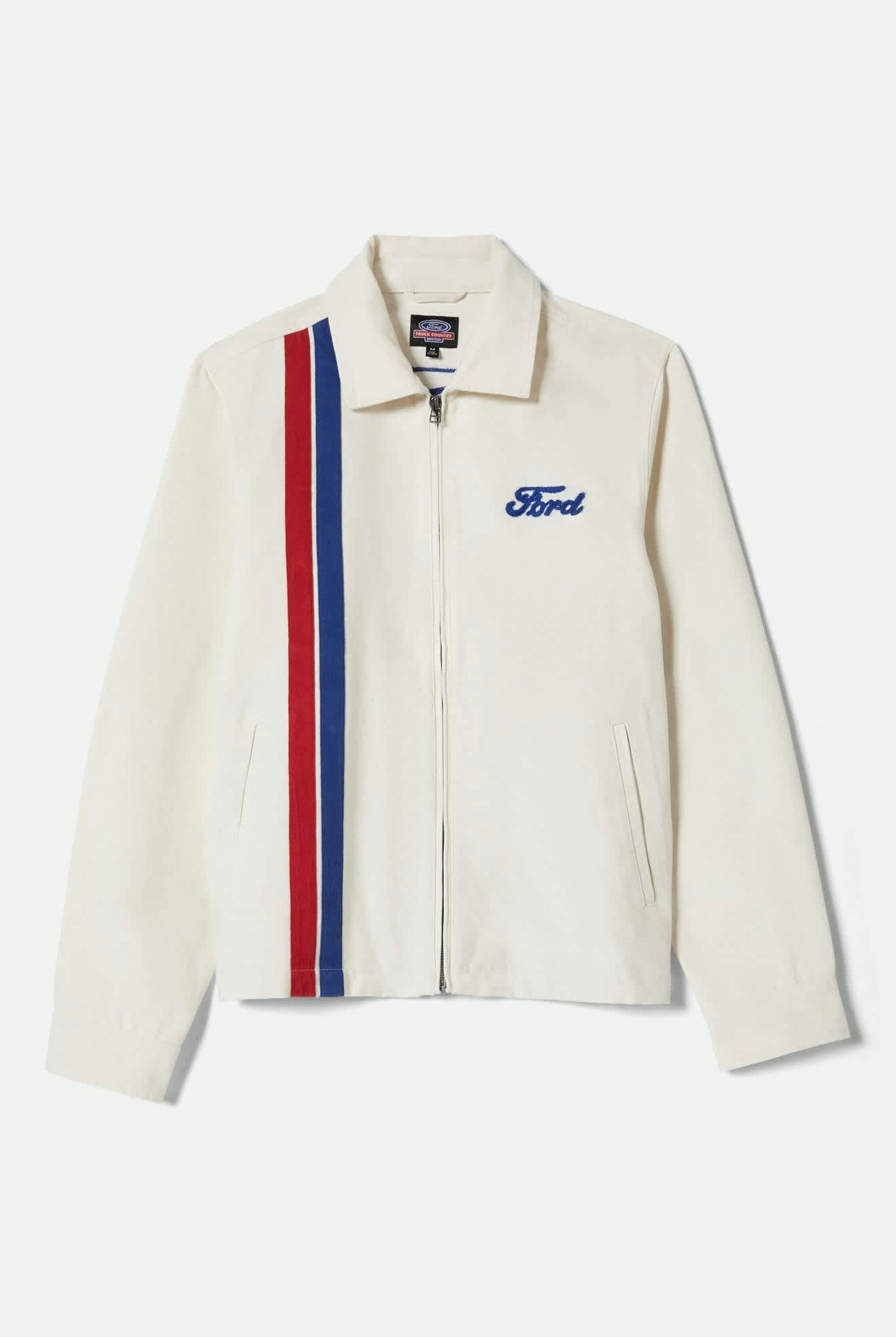 Men's Ford Number One Garage Jacket in the color Wimbledon White - Front Product View