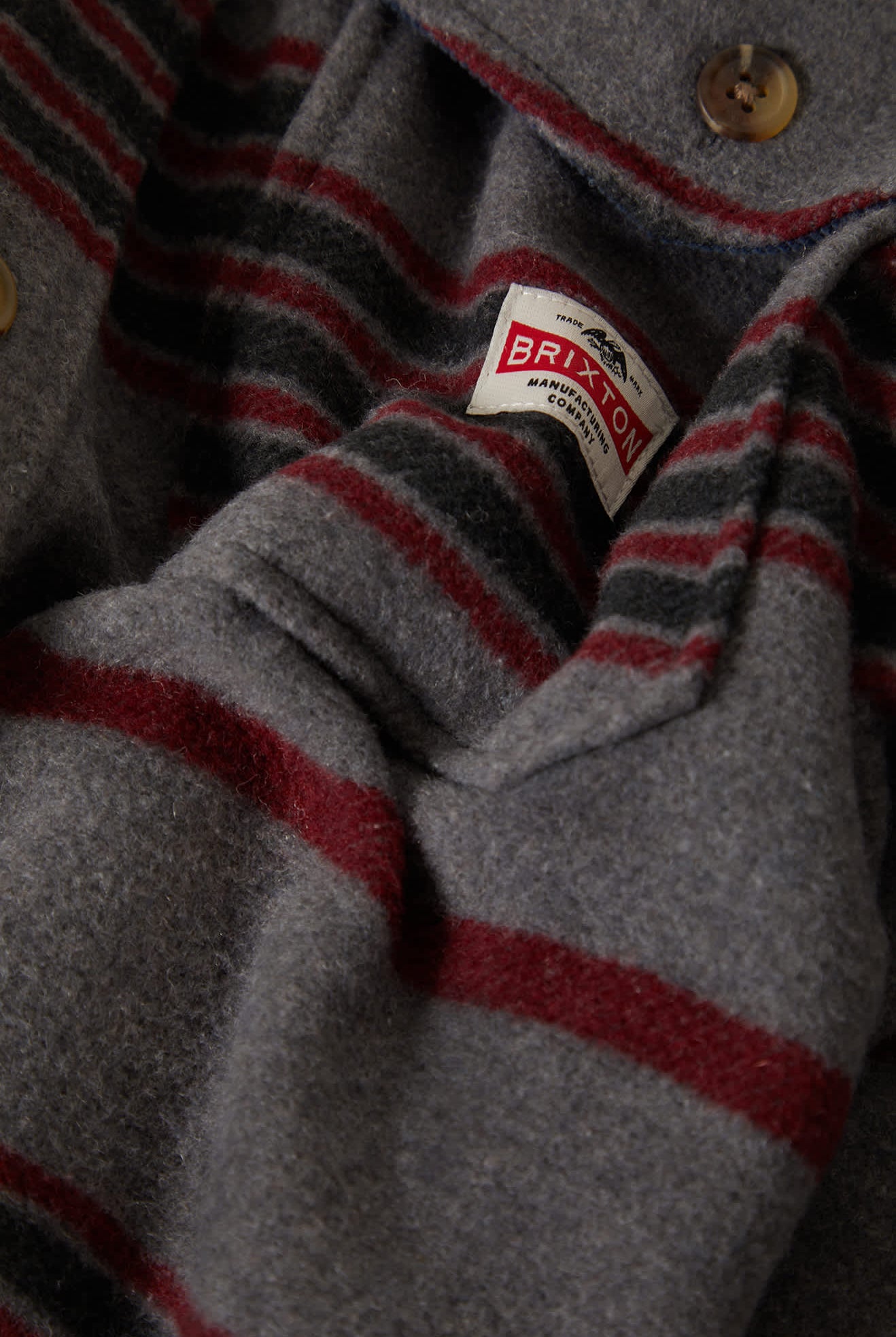 Men's Altered Threads Overshirt in the color Multi Blanket Stripe - Additional Laydown image