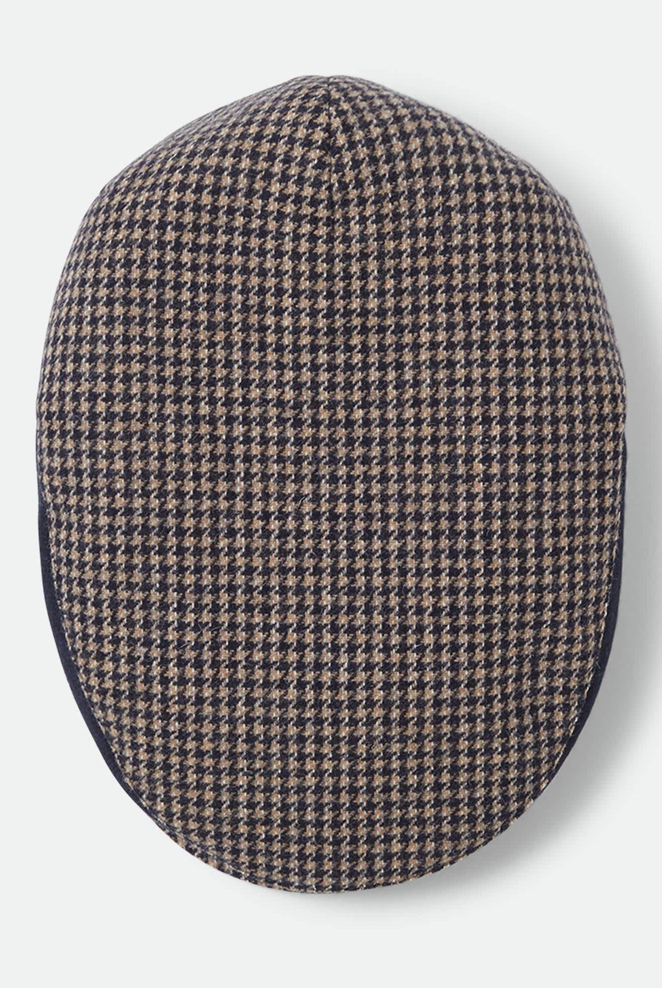 Unisex Hooligan Flat Cap in the color Navy/Sand Houndstooth - Additional Laydown image