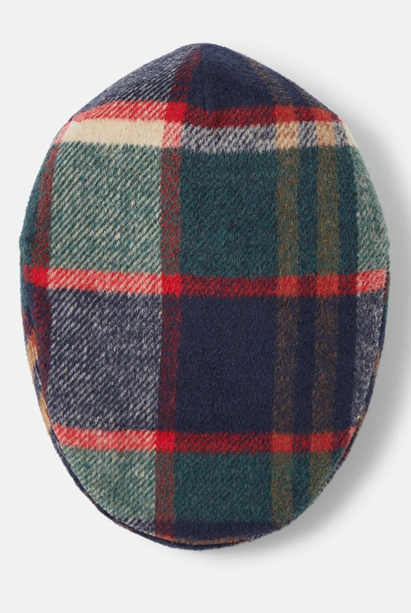 Unisex Hooligan Flat Cap in the color Navy/Green/Red/Cream - Additional Laydown image