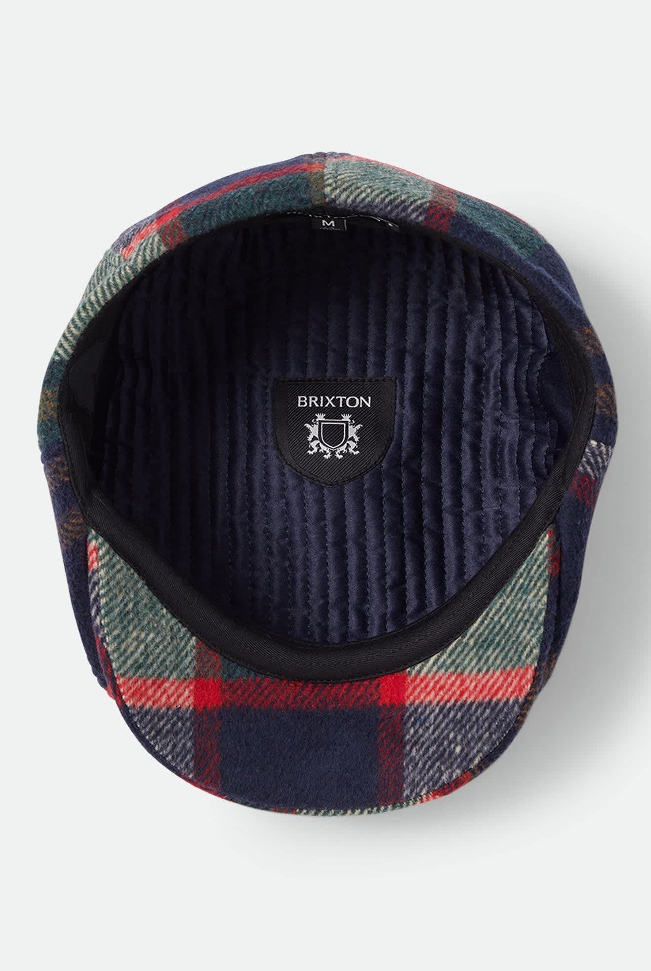 Unisex Brood Newsboy Cap in the color Navy/Green/Red/Cream - Additional Laydown image