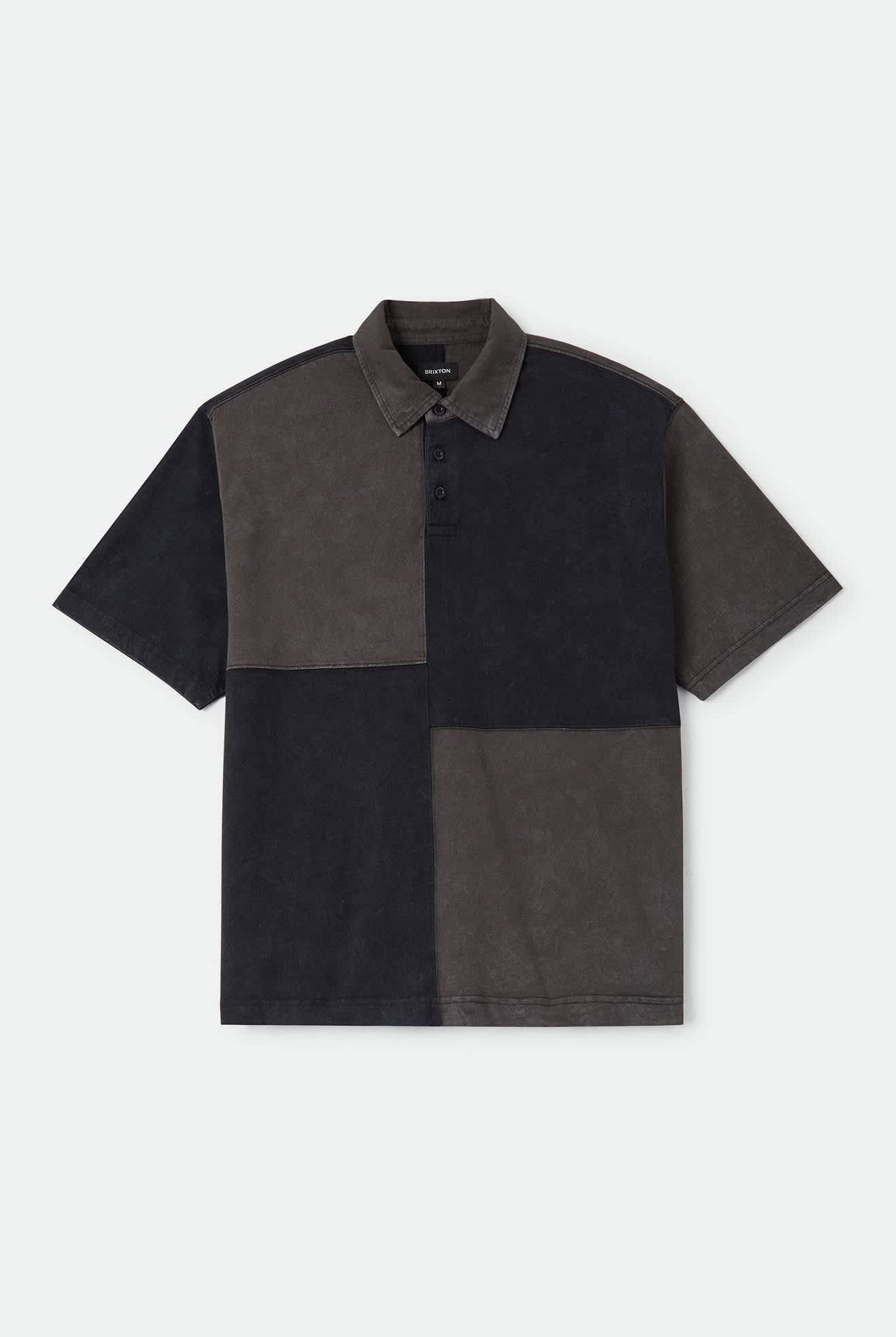 Men's Deco Relaxed Polo T-Shirt in the color Washed Black - Front Product View