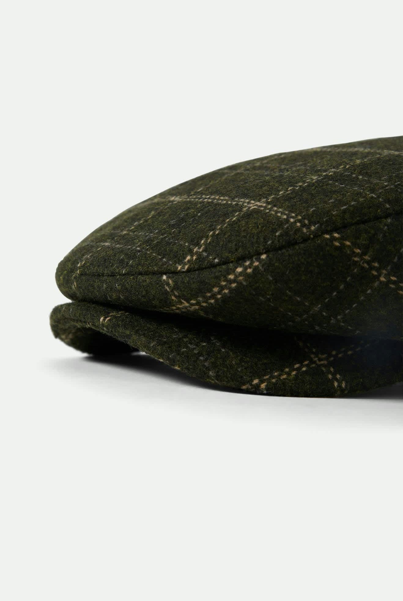 Unisex Barrel Flat Cap in the color Moss/Sand - Additional Laydown image