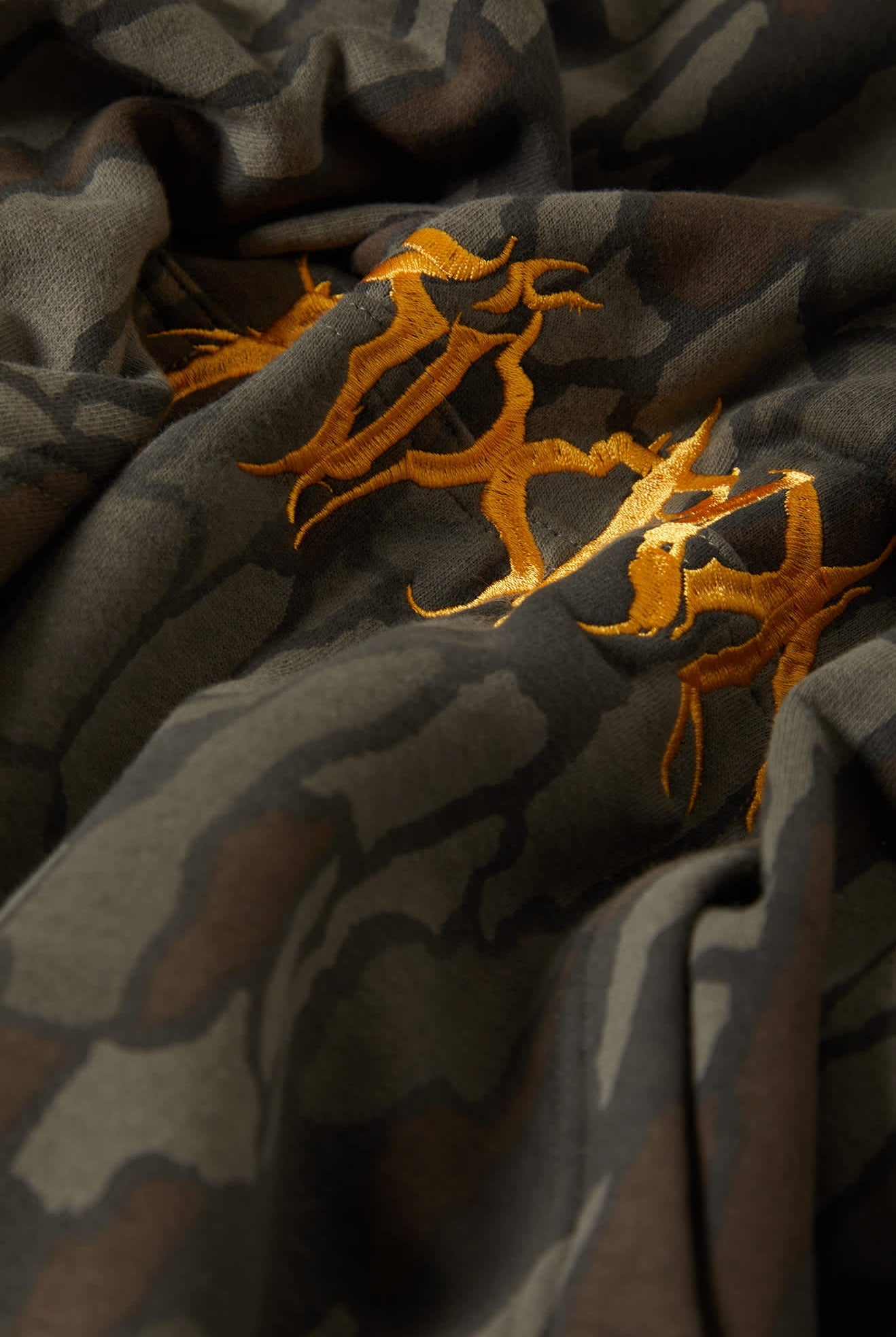 Men's Void Hunter Hoodie in the color Bark Camo - Additional Laydown image