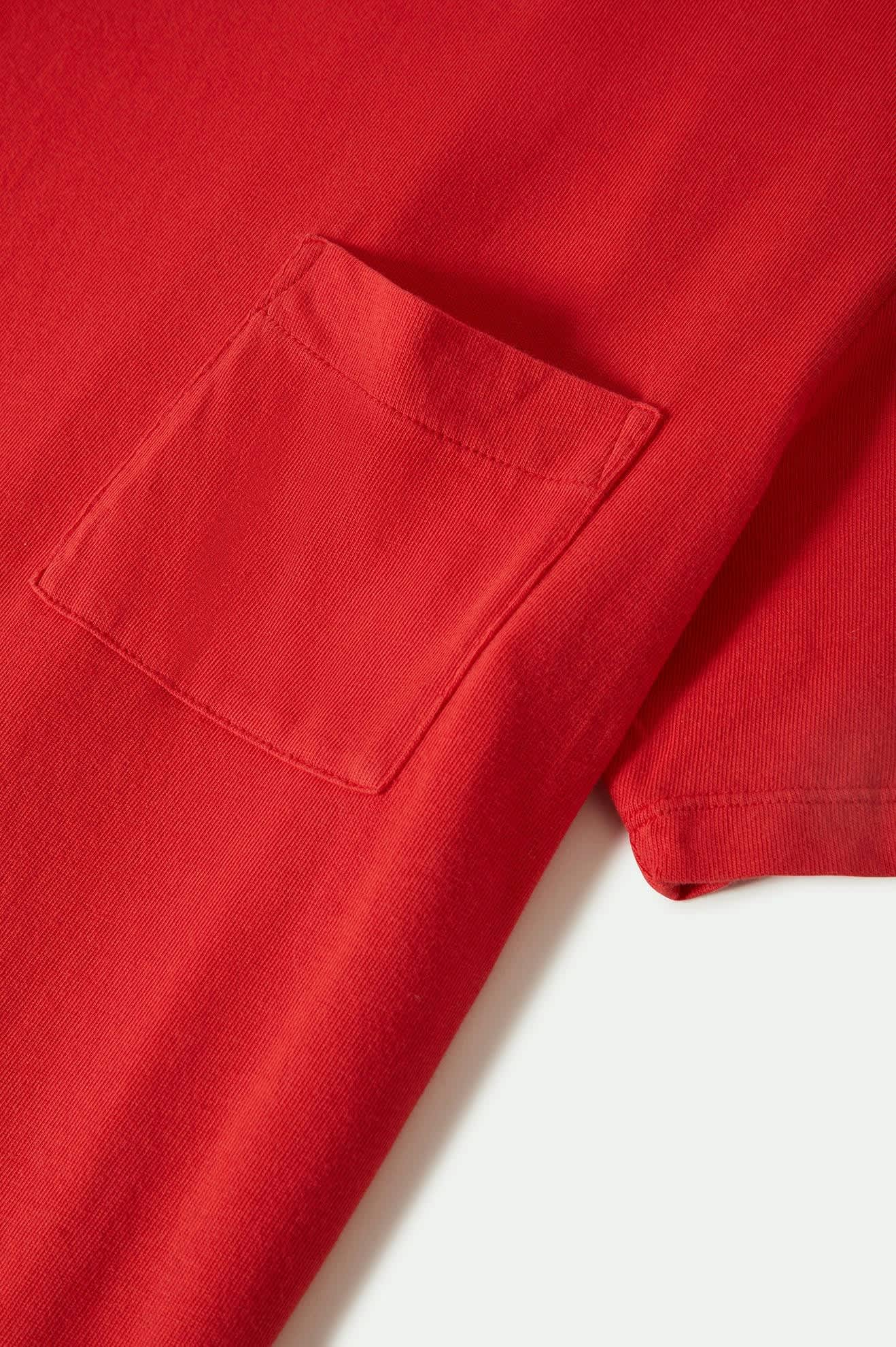 Women's Carefree Organic Garment Dye Perfect T-Shirt in the color Crimson - Additional Laydown image