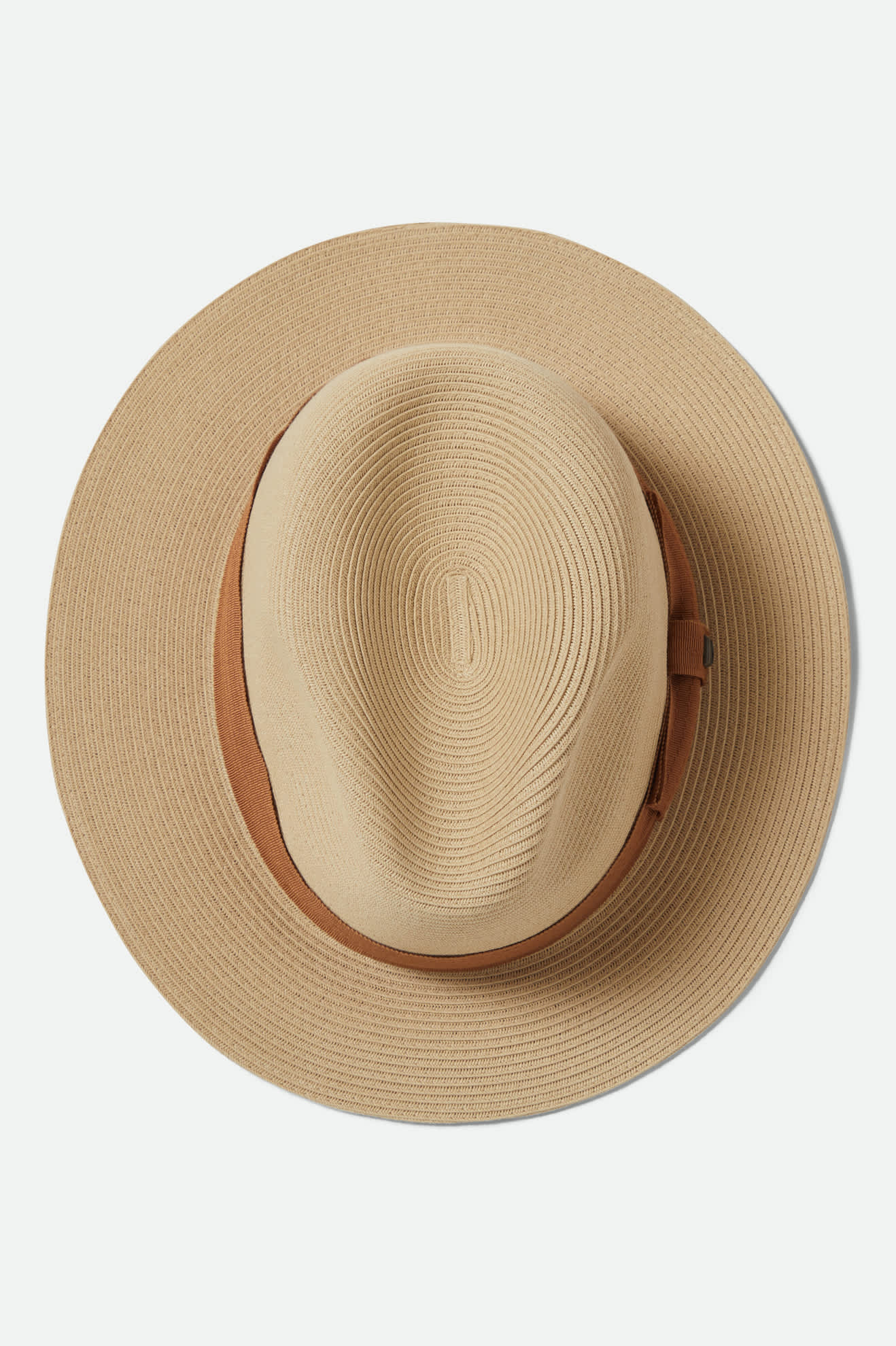Unisex Roma Straw Packable Fedora in the color Natural/Bronze - Additional Laydown image
