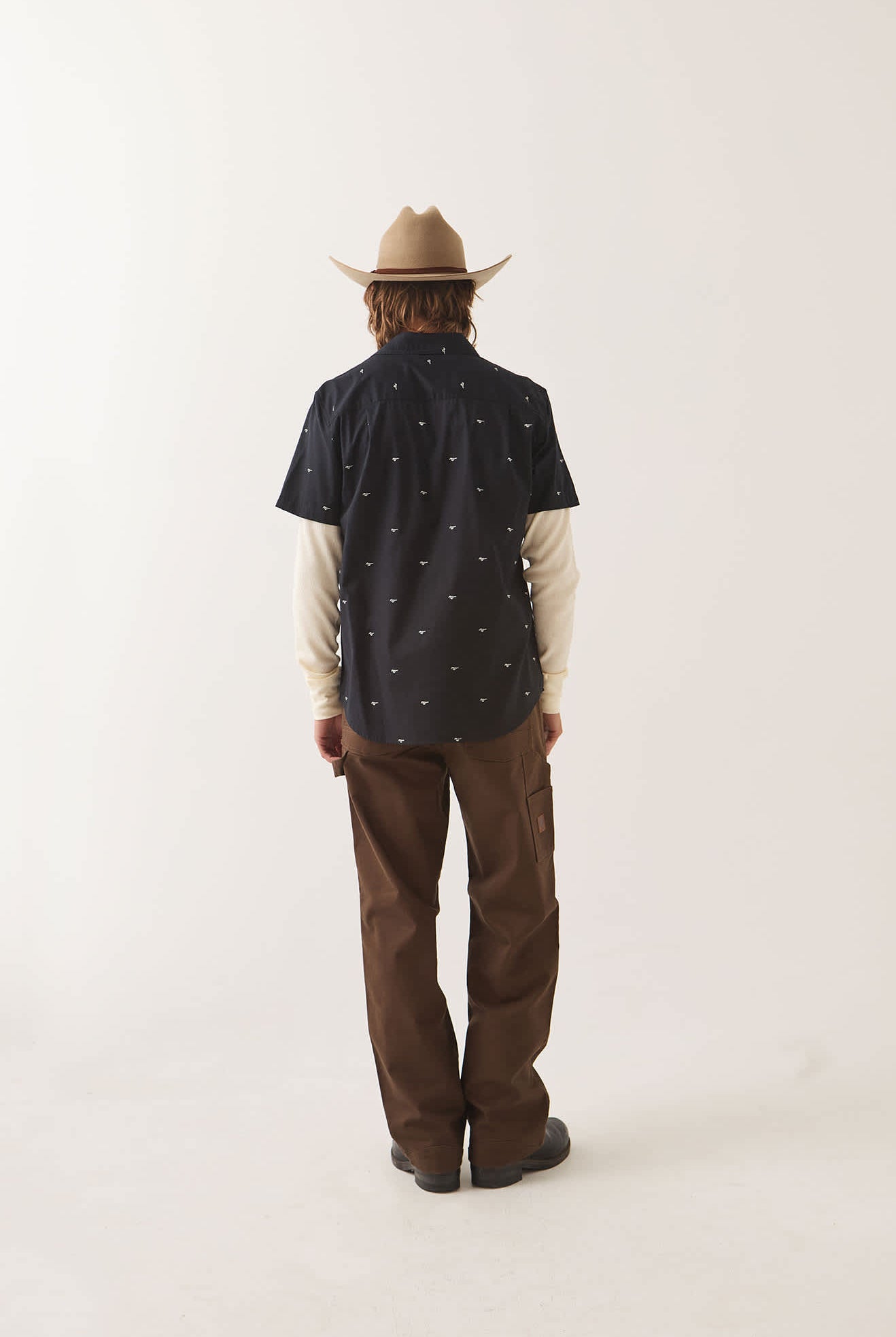 Men's Ford Mustang Shirt in the color Mustang/Burnt Rubber - Men's Back View