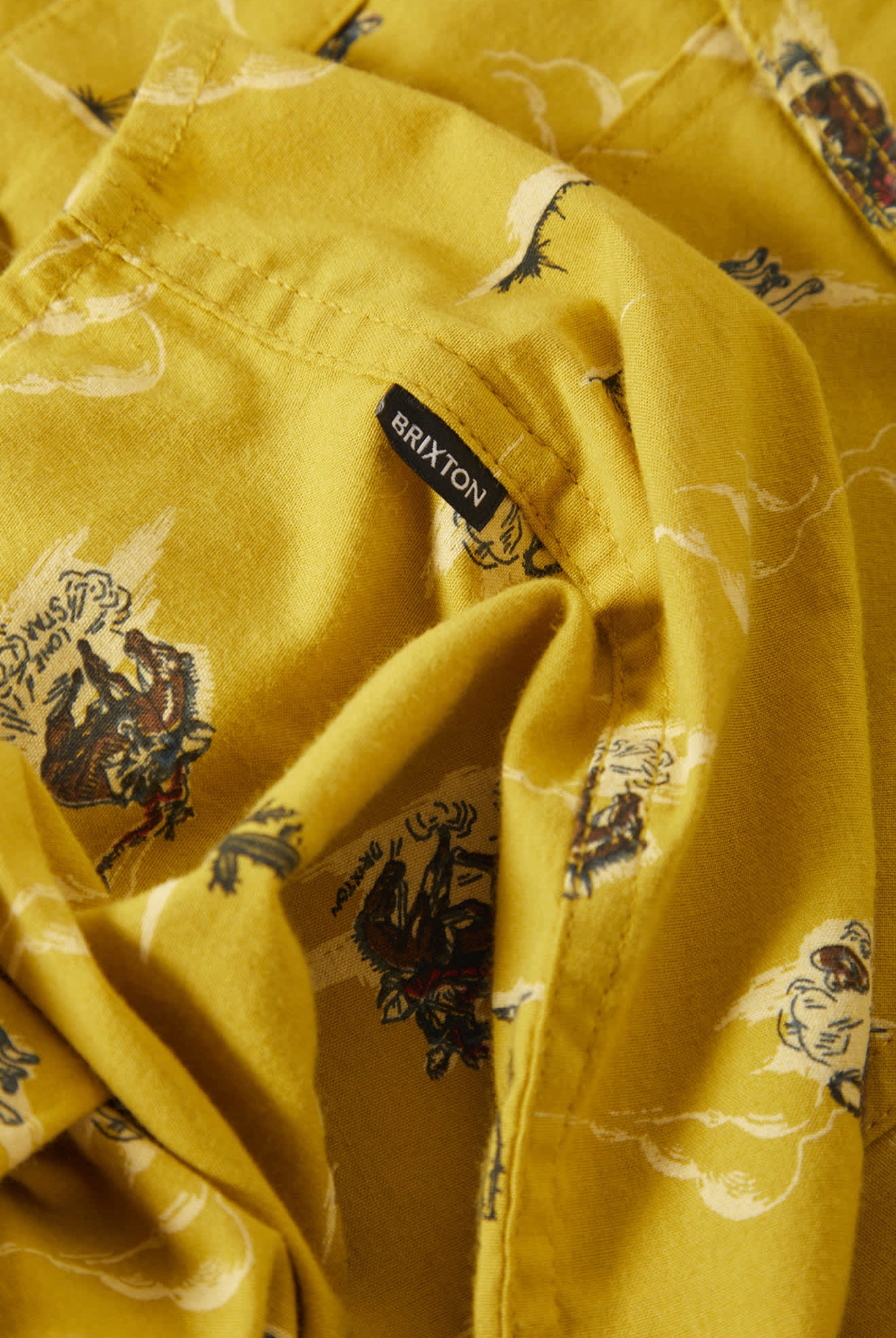 Men's Lone Star X Brixton Short Sleeve Shirt in the color Texas Gold - Additional Laydown image