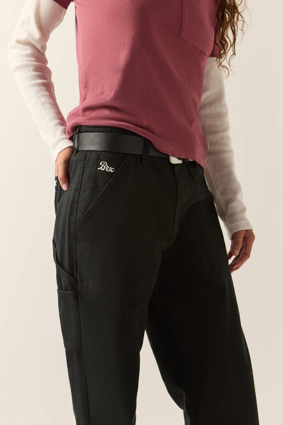 Women's Essex Embroidered Painter Pant in the color Black - Women's Side View