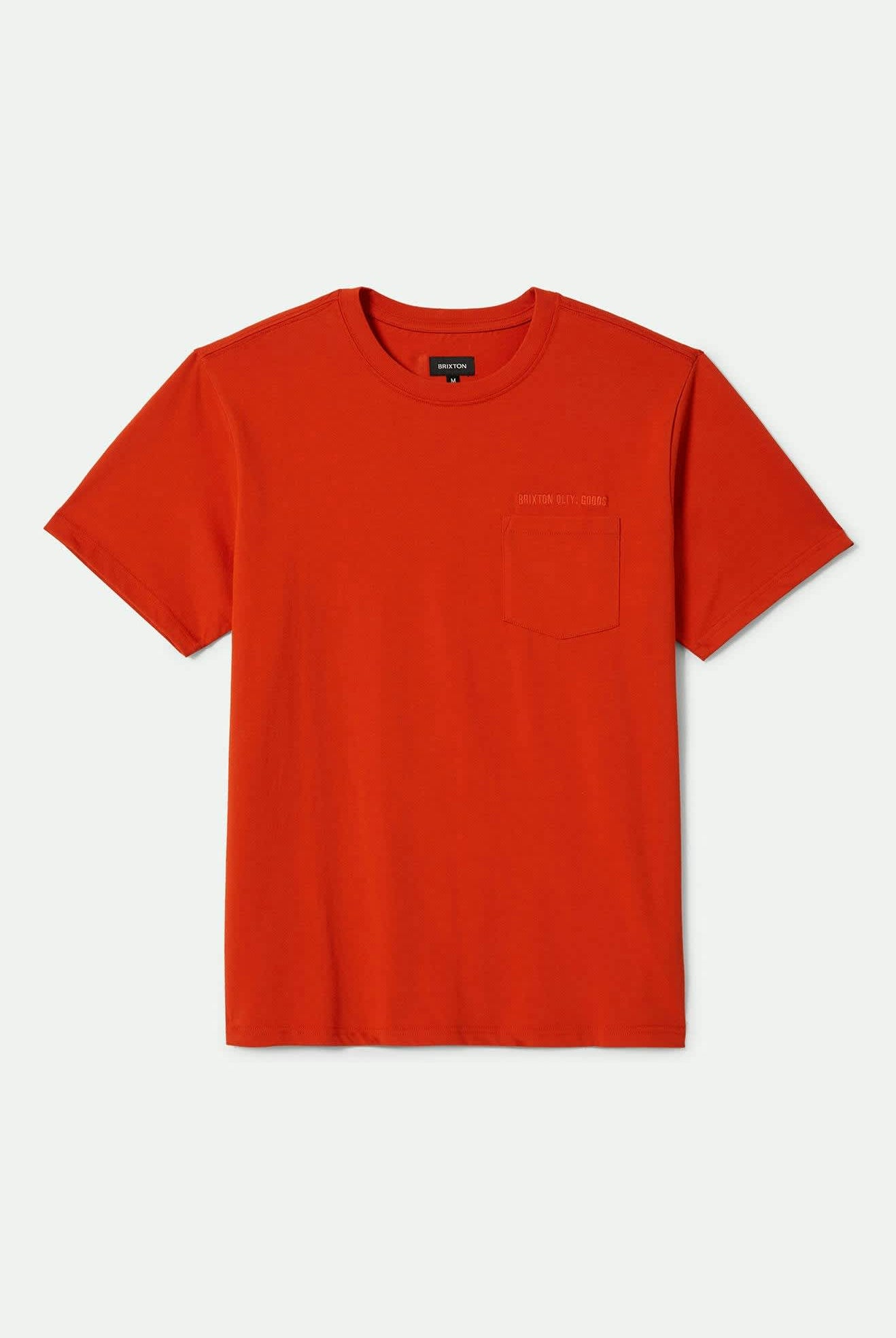 Men's Embroidered Heavyweight S/S Pocket T-Shirt in the color Trail Orange - Front Product View