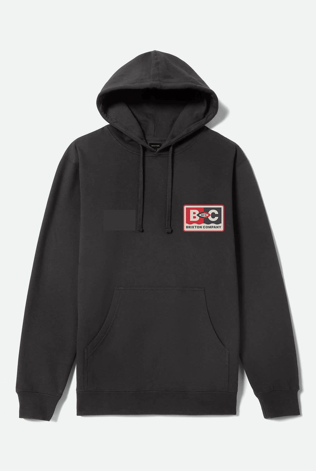 Men's BC Mfg Patch Full Zip Hoodie in the color Black - Front Product View