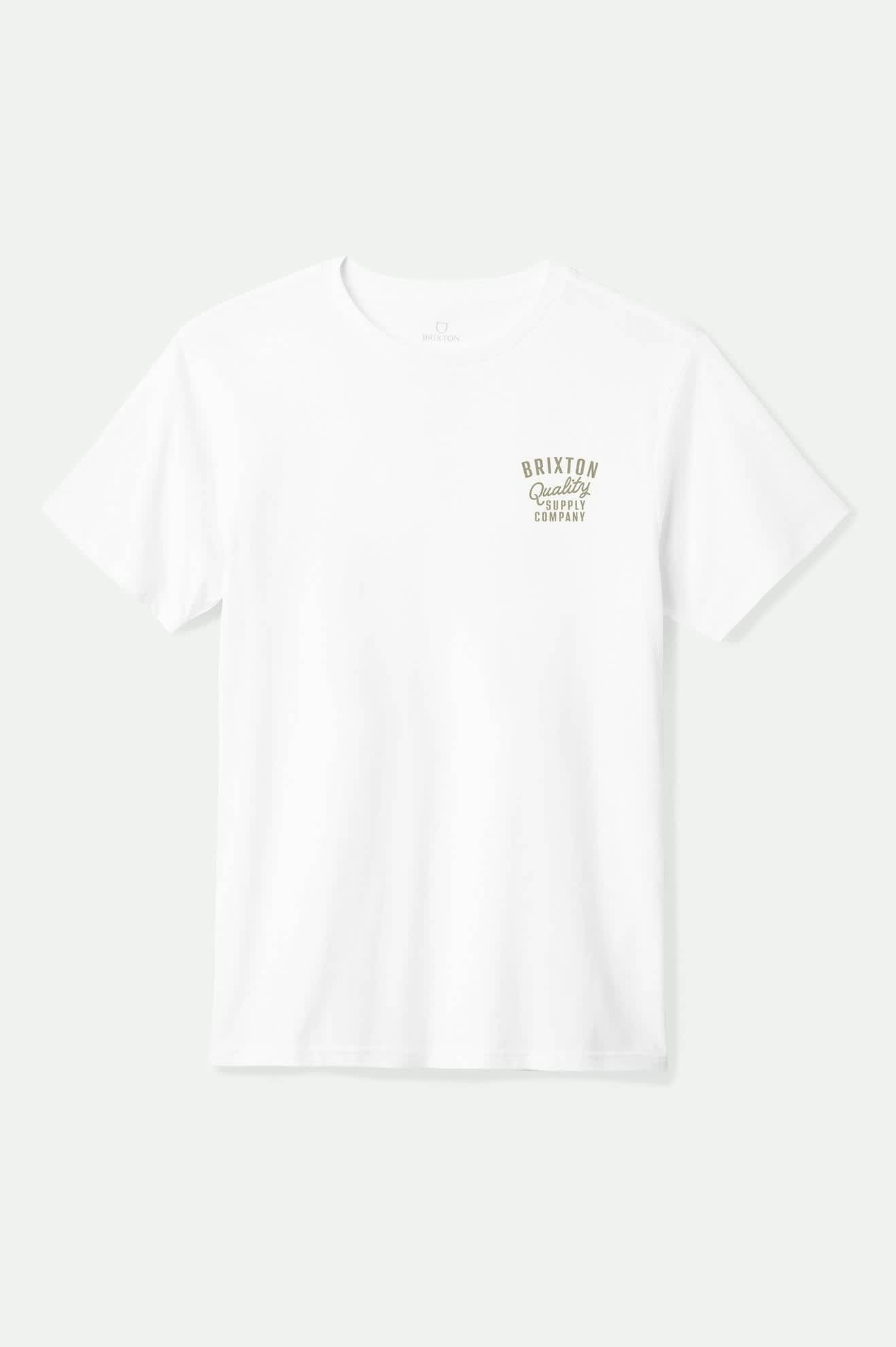 Men's Hubal S/S Tailored T-Shirt in the color White/Sand - Front Product View