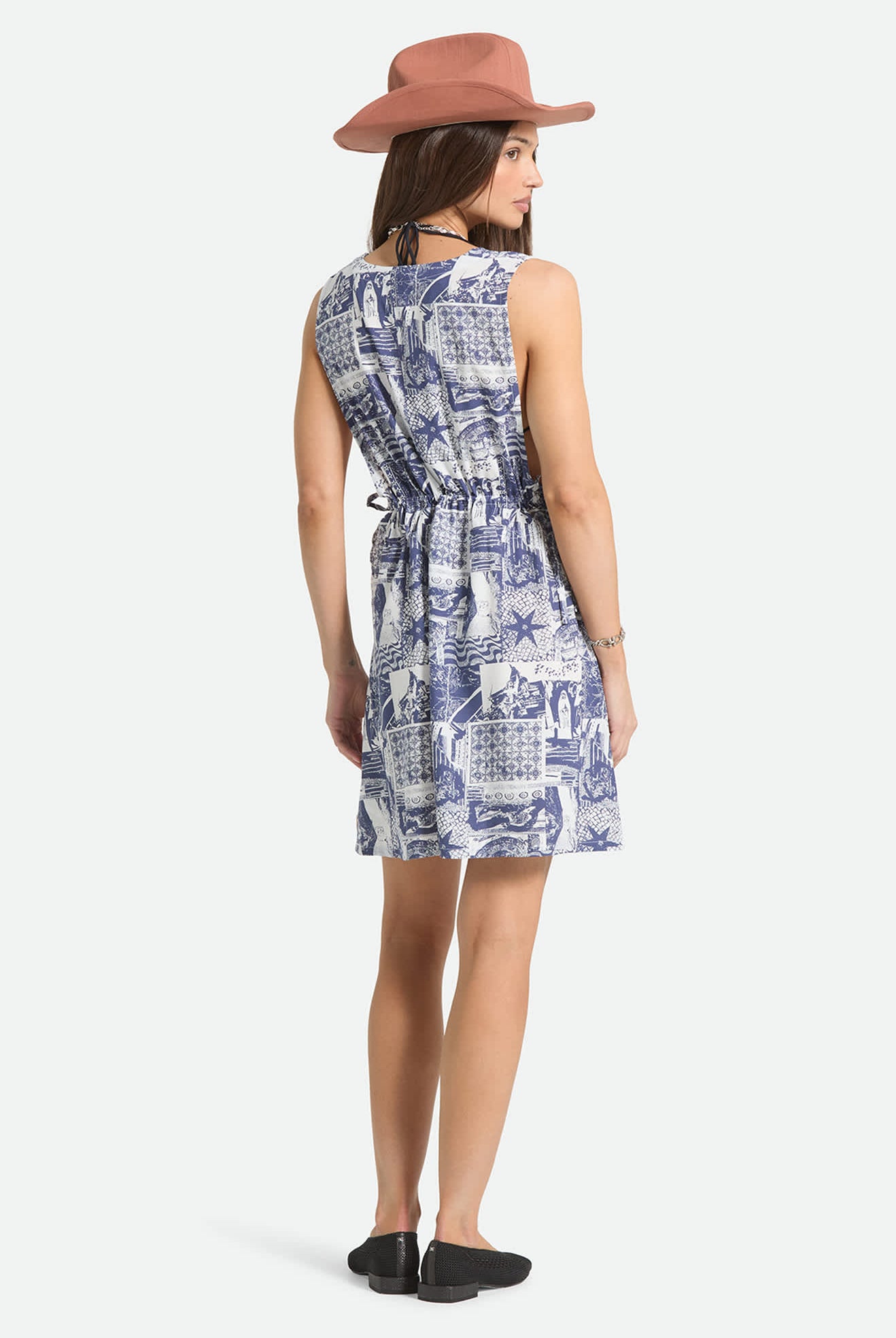 Women's The Bells Dress in the color Navy/White Collage - Additional Fit image