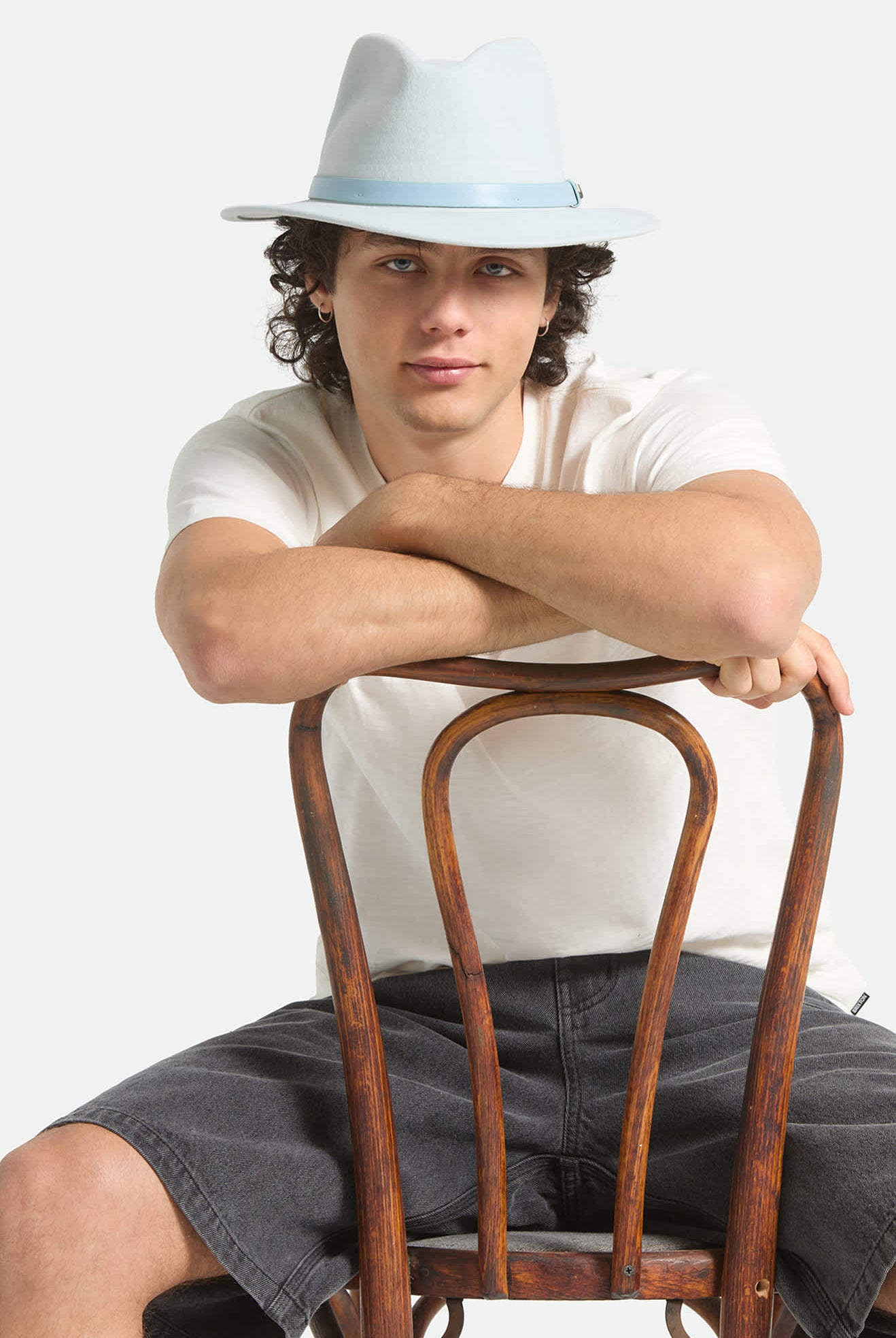 Unisex Messer Fedora in the color Blue Aruba - Men's Front View