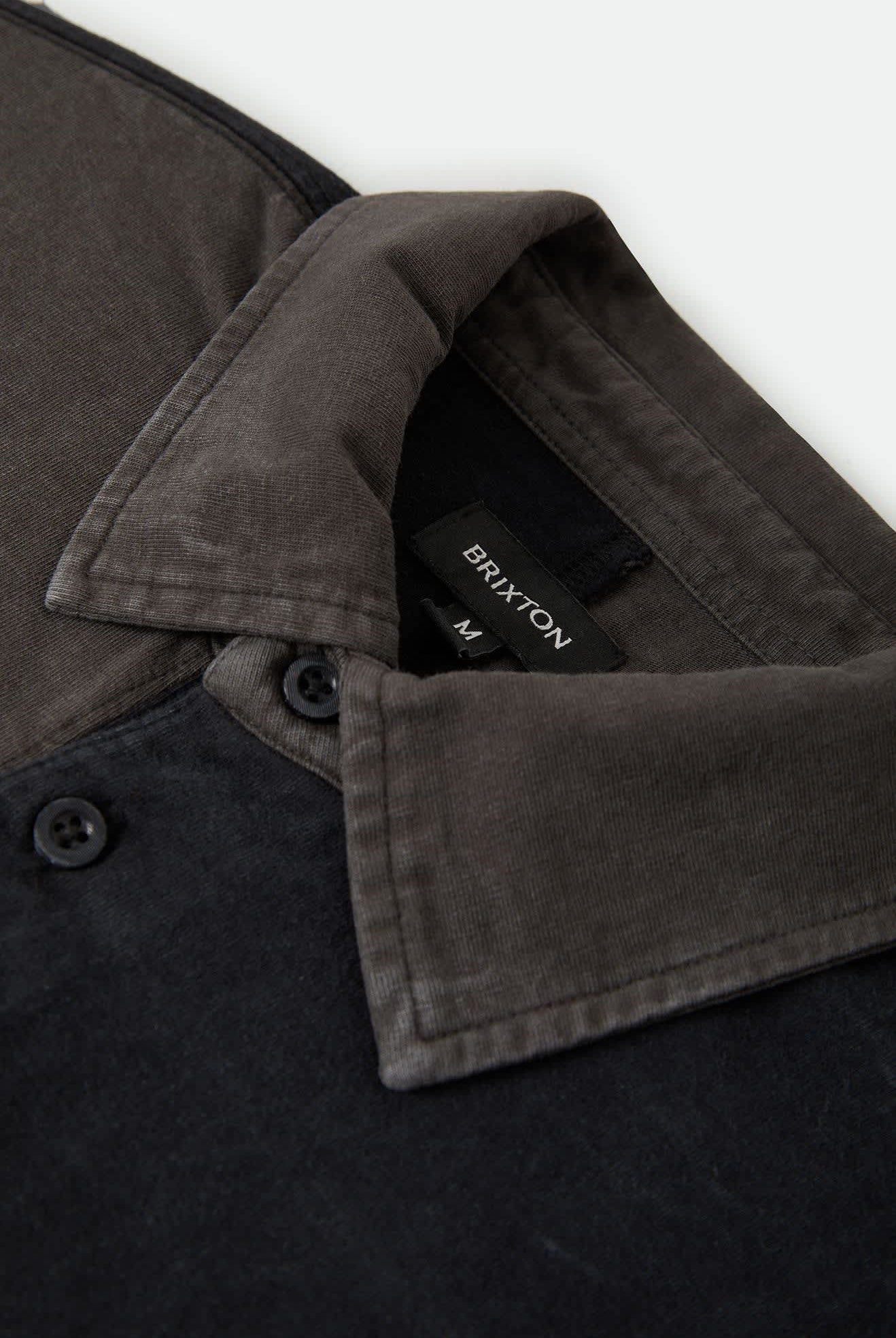 Men's Deco Relaxed Polo T-Shirt in the color Washed Black - Additional Laydown image