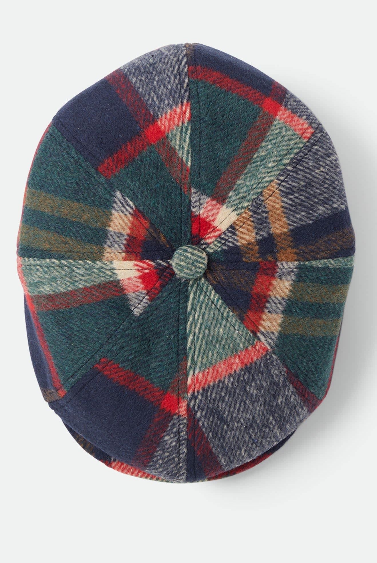 Unisex Brood Newsboy Cap in the color Navy/Green/Red/Cream - Additional Laydown image