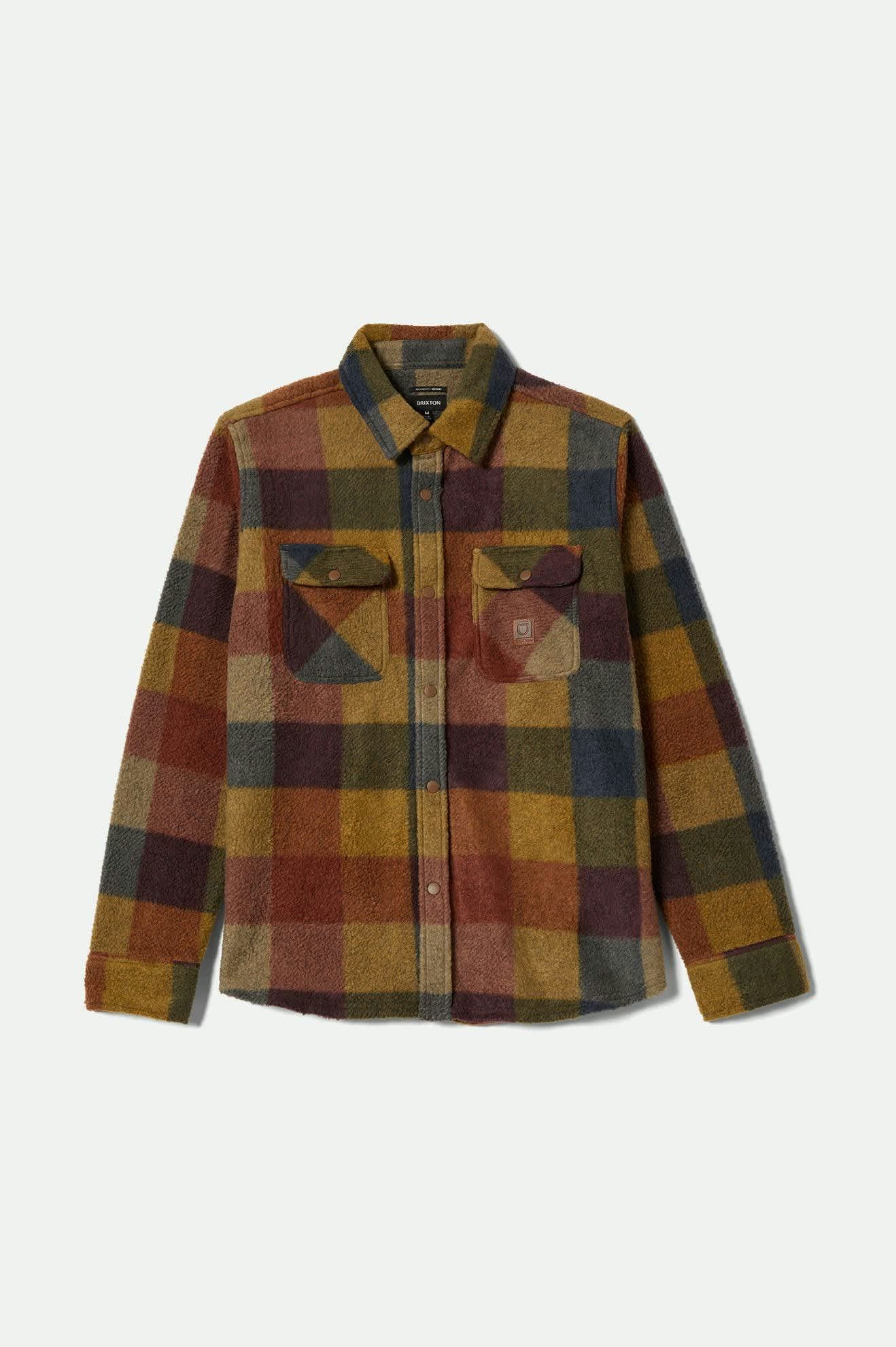Men's Bowery Arctic Stretch Fleece in the color Rust/Copper Plaid - Front Product View