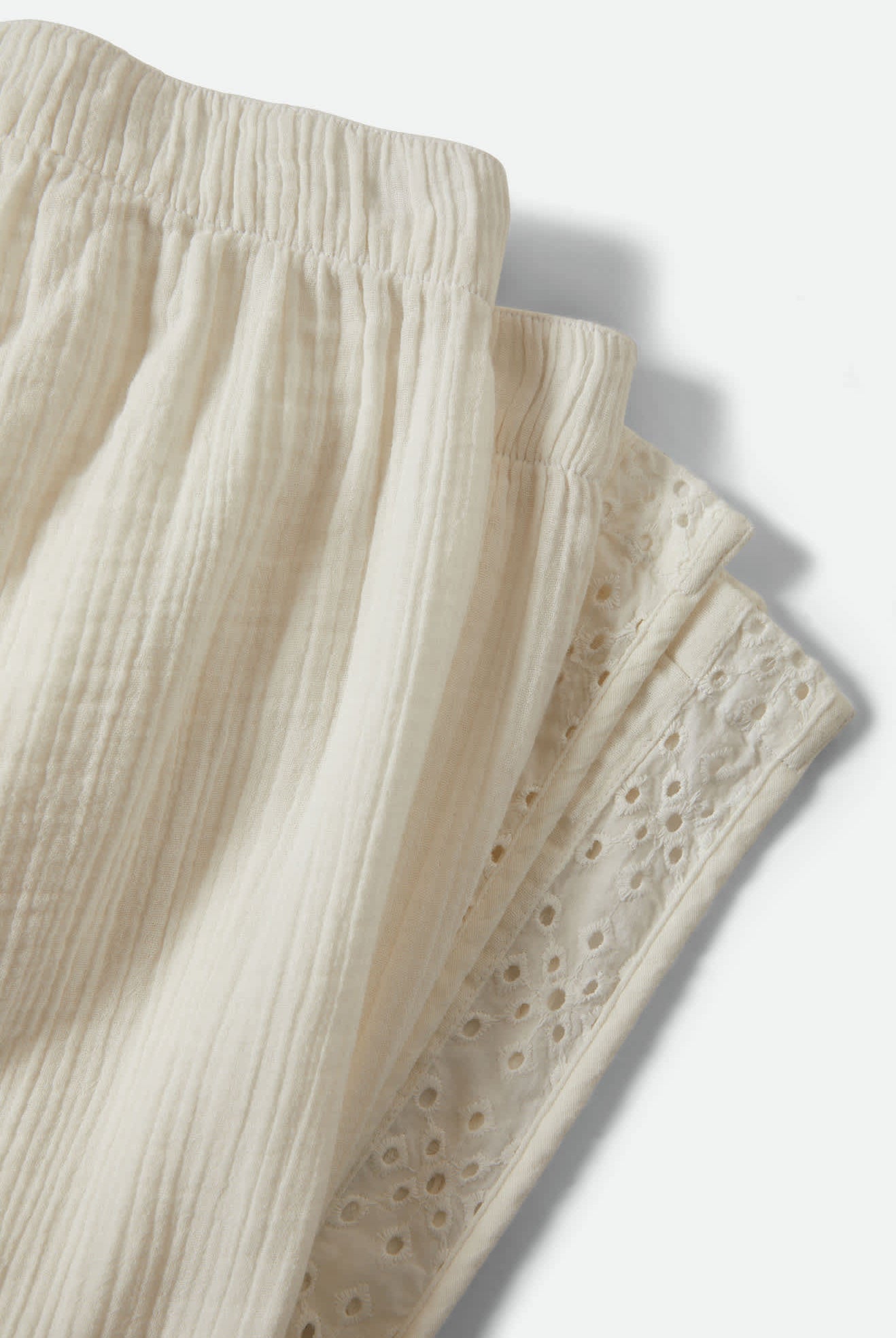 Women's Seaside Eyelet Wide Leg Pant in the color Off White Eyelet - Additional Laydown image