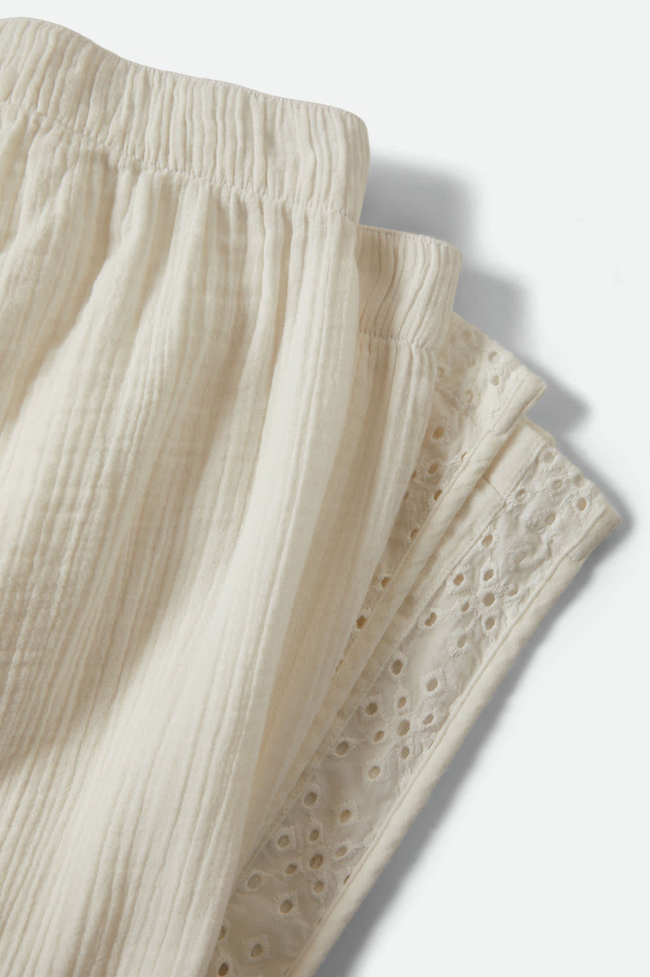 Women's Seaside Eyelet Wide Leg Pant in the color Off White Eyelet - Additional Laydown image