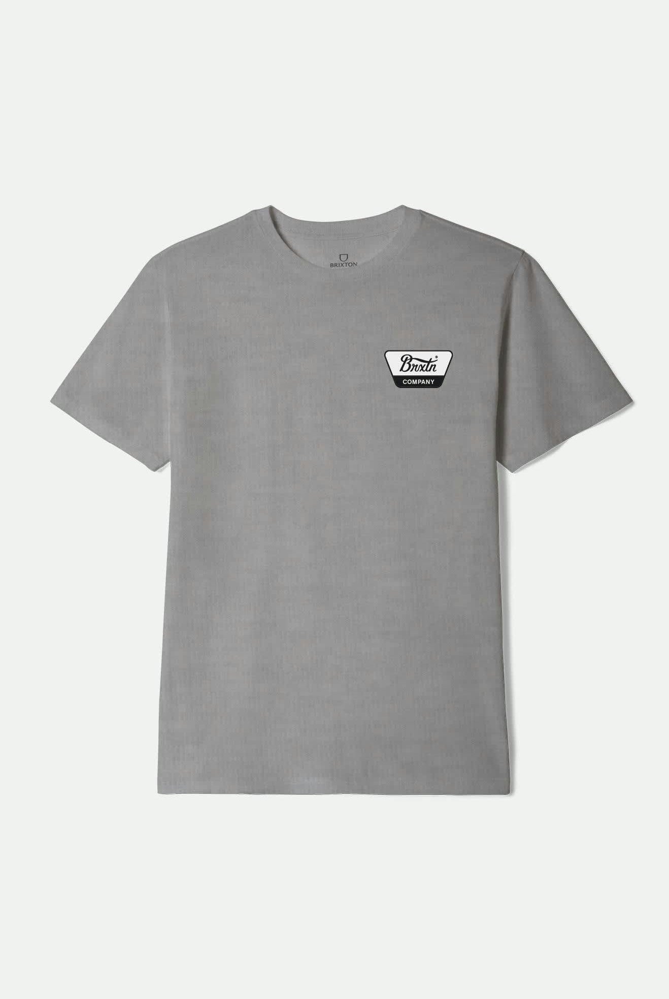 Men's Linwood Short Sleeve Standard T-Shirt in the color Heather Grey/Off White/Red Mahogany - Front Product View