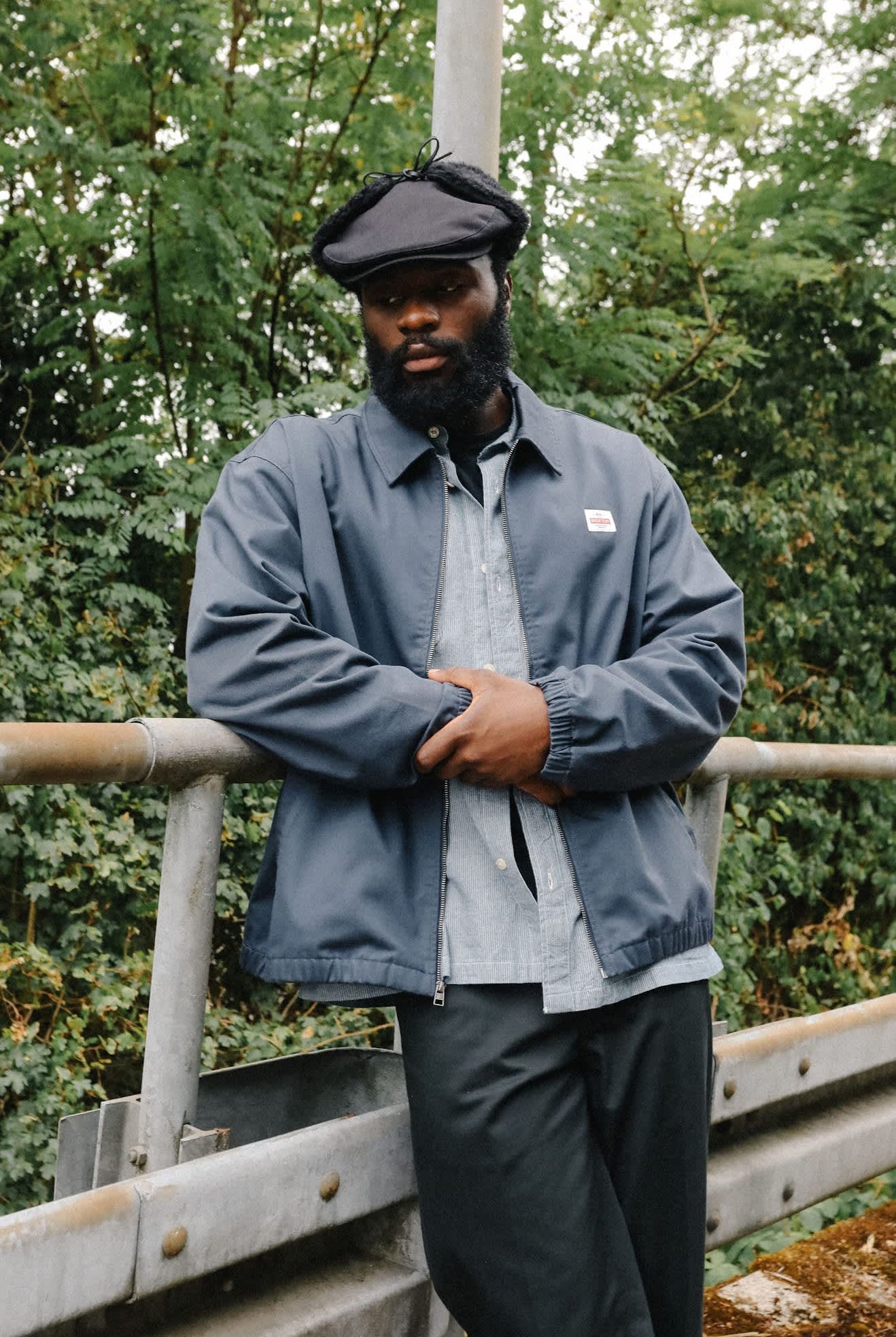 Men's Trademark Lightweight Garage Zip Jacket in the color Washed Navy - Men's Lifestyle image