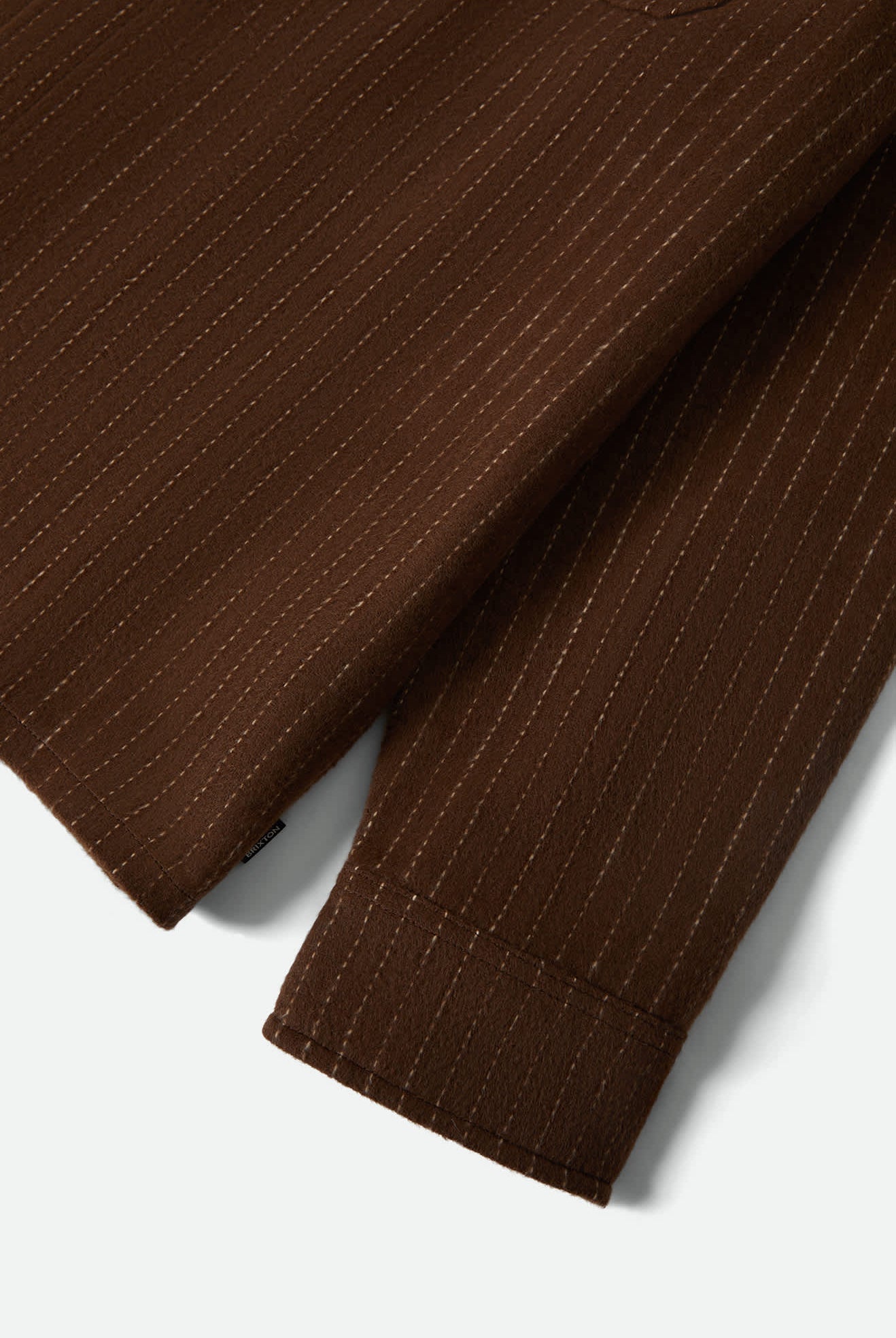 Men's Selden Soft Brushed Flannel in the color Pinecone Brown Pinestripe - Additional Laydown image