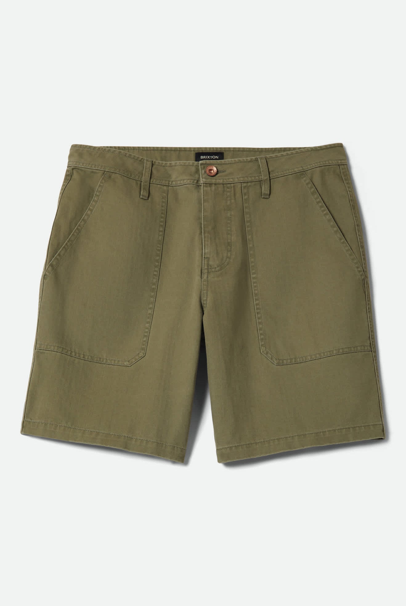 Men's Surplus Vintage Wash Herringbone Short in the color Washed Olive Green - Front Product View