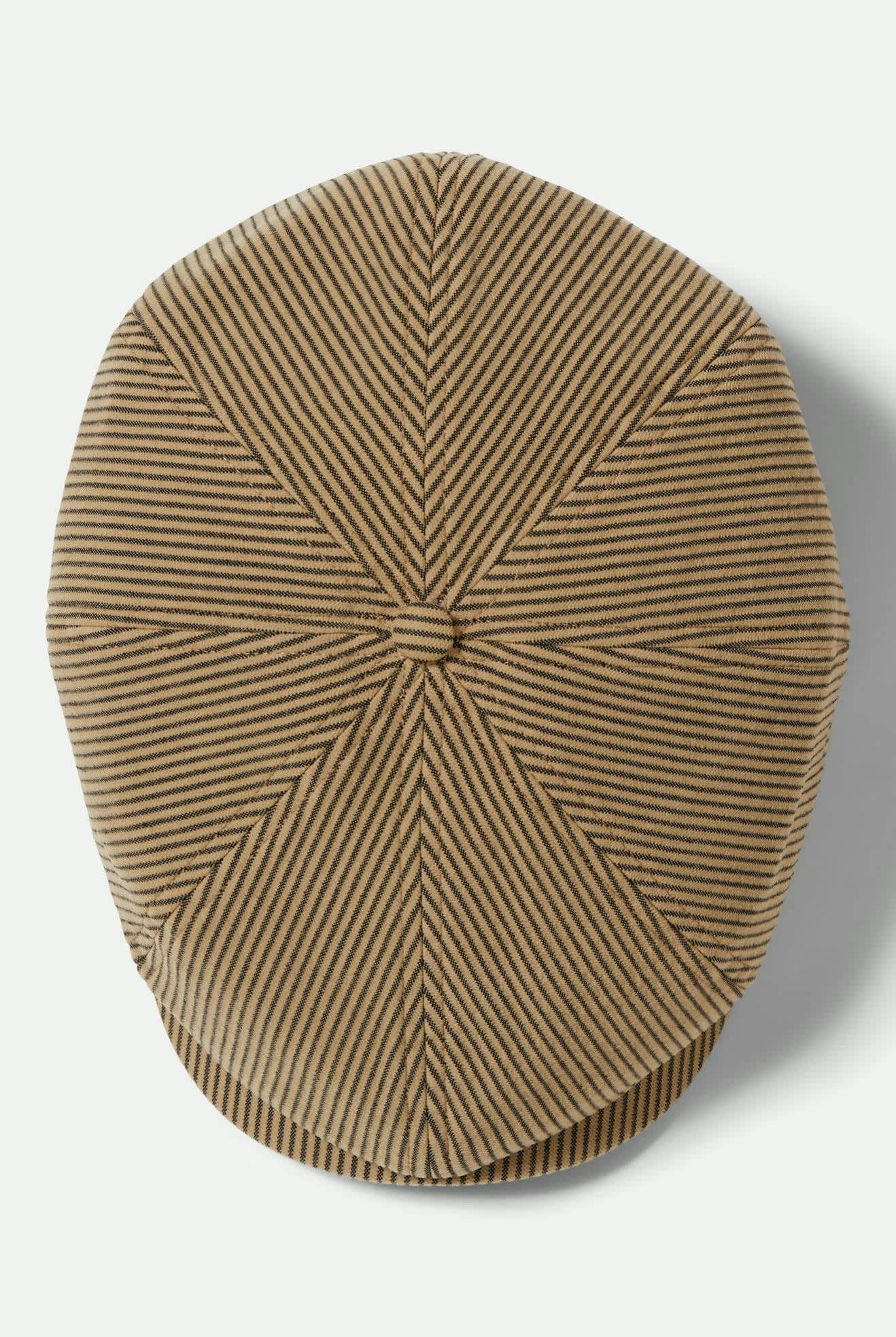 Unisex Brood Newsboy Cap in the color Dark Tan/Black Hickory Stripe - Additional Laydown image