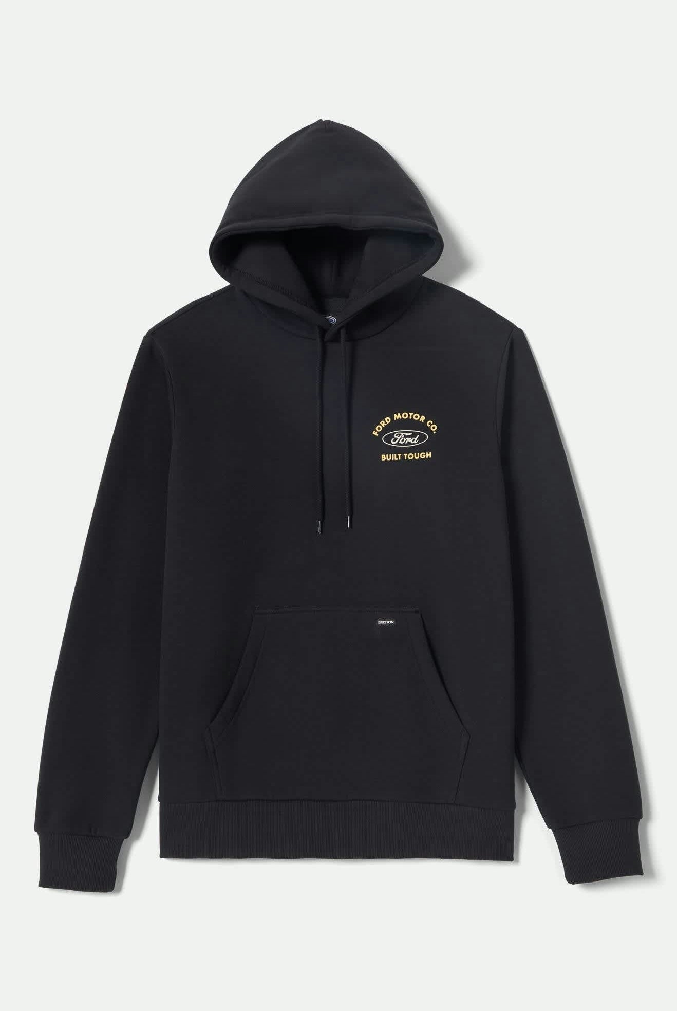 Men's Ford Built Tough Fleece Hoodie in the color Burnt Rubber - Front Product View