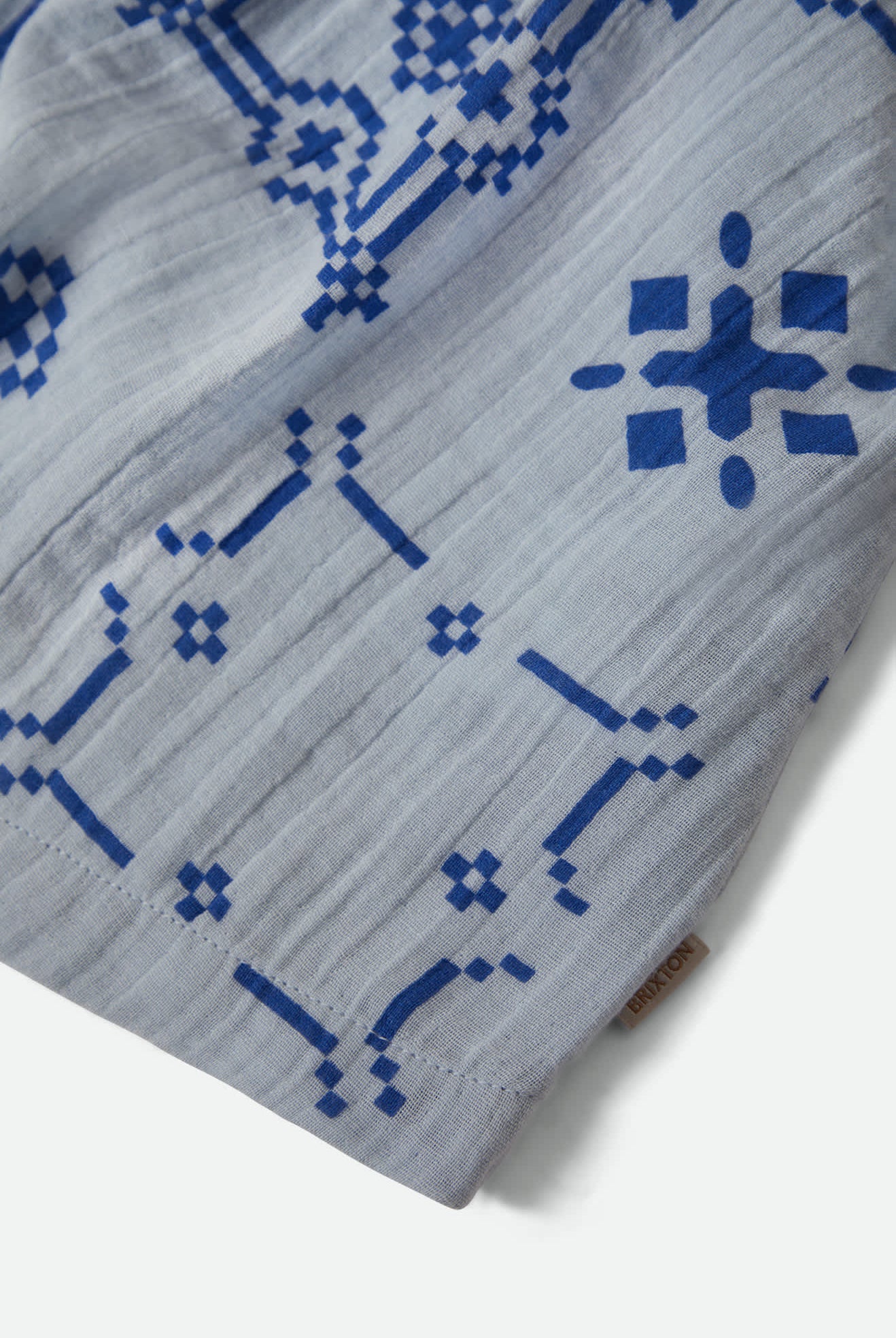 Women's The Tie Dress in the color Aura Blue Tile Print - Additional Laydown image