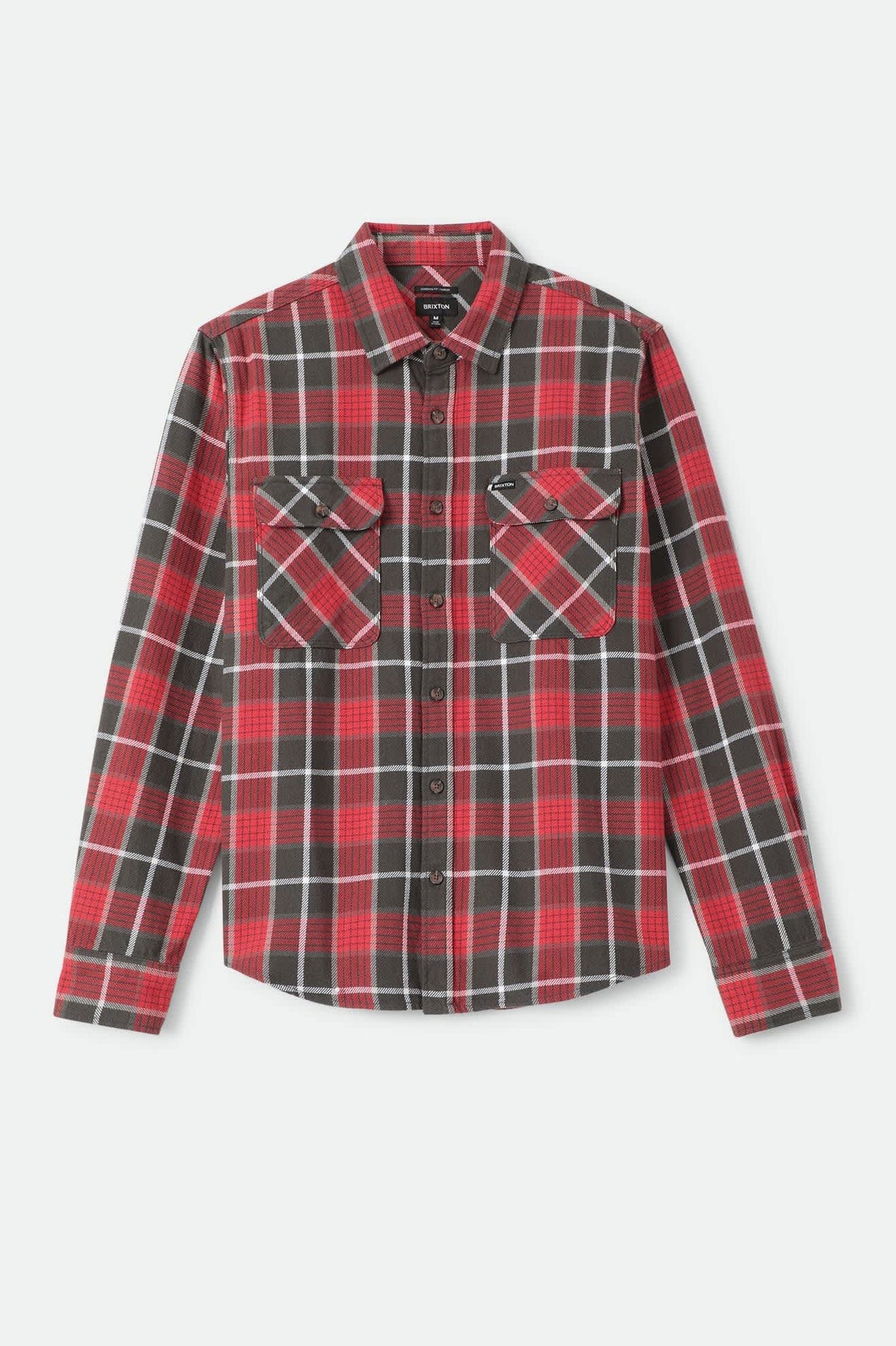 Men's Bowery Flannel in the color Washed Red/Black - Front Product View