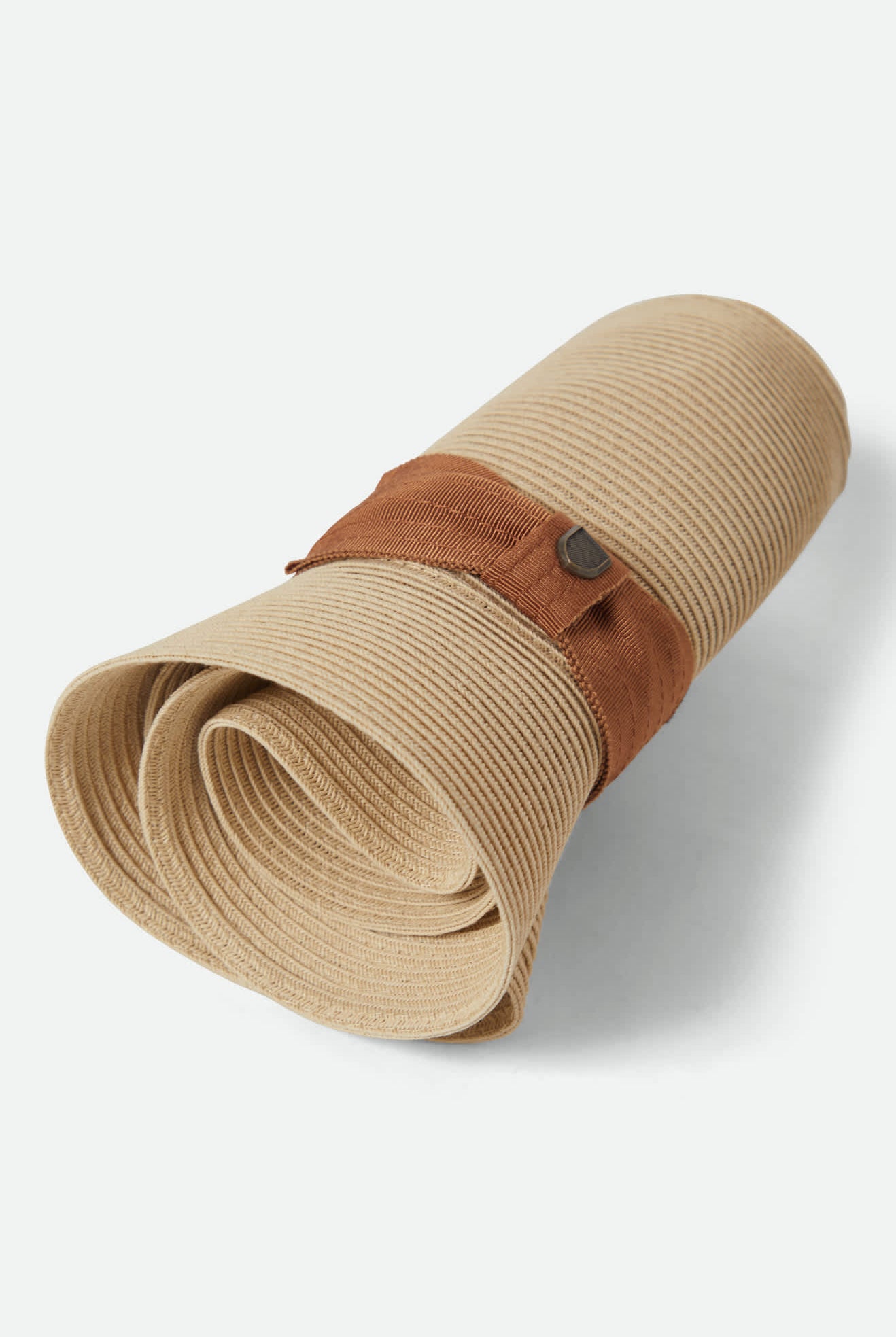 Unisex Roma Straw Packable Fedora in the color Natural/Bronze - Additional Laydown image