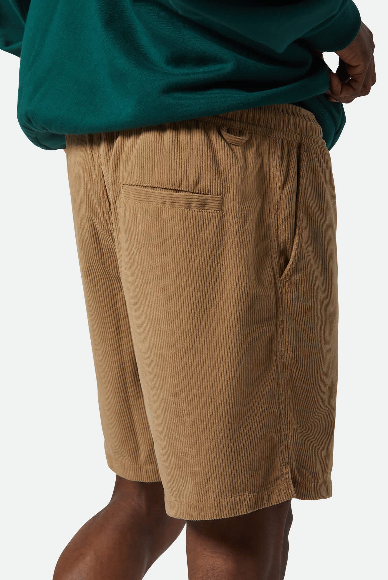 Men's Everyday Corduroy Short in the color Khaki - Men's Back View