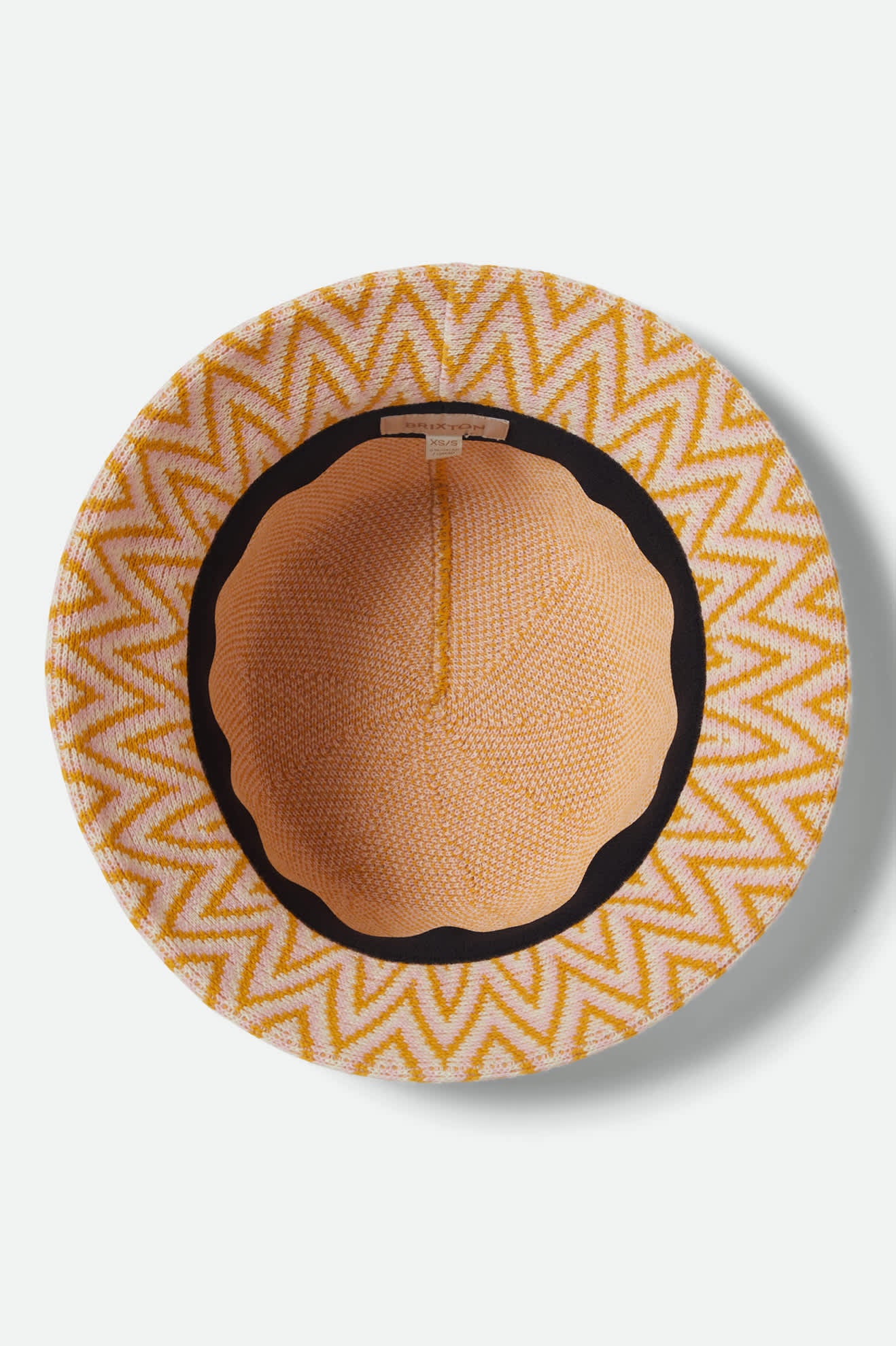 Women's Lisboa Knit Packable Bucket Hat in the color Multi Color Zigzag - Additional Laydown image