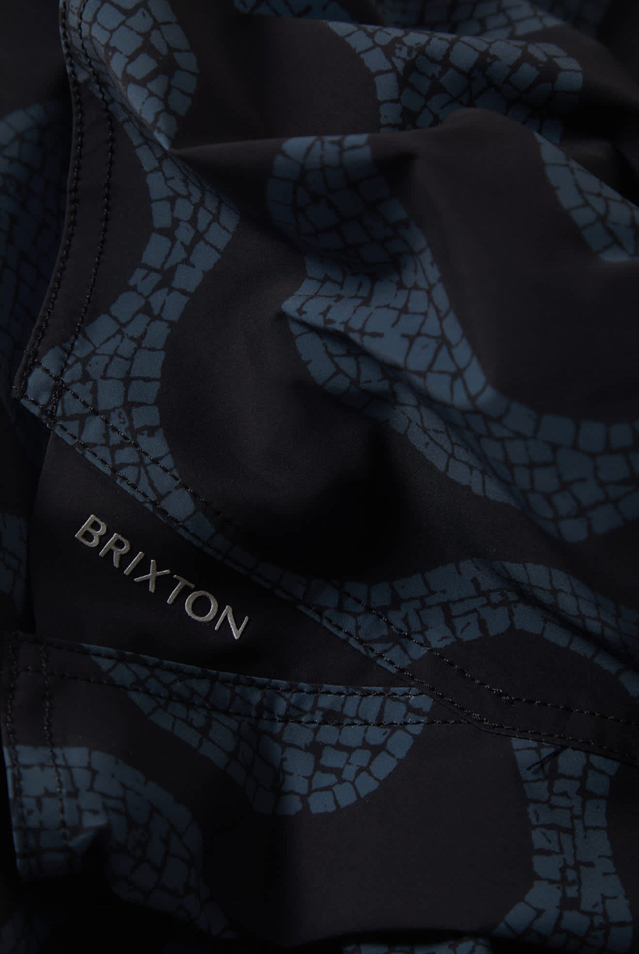 Men's Blitz Boardshort 19" in the color Black/Future Grey Warped Tile - Additional Laydown image