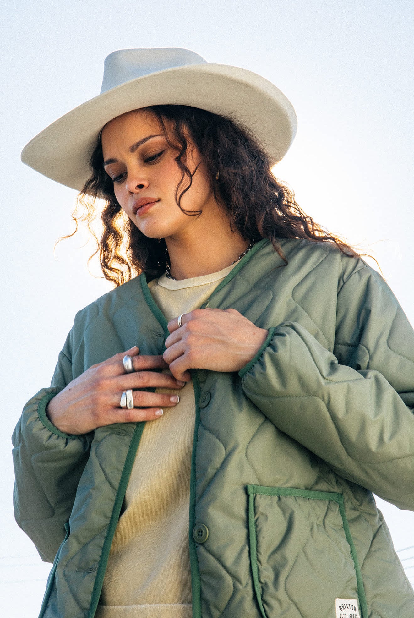 Women's Delilah Quilted Jacket in the color Olive Surplus - Men's Lifestyle image