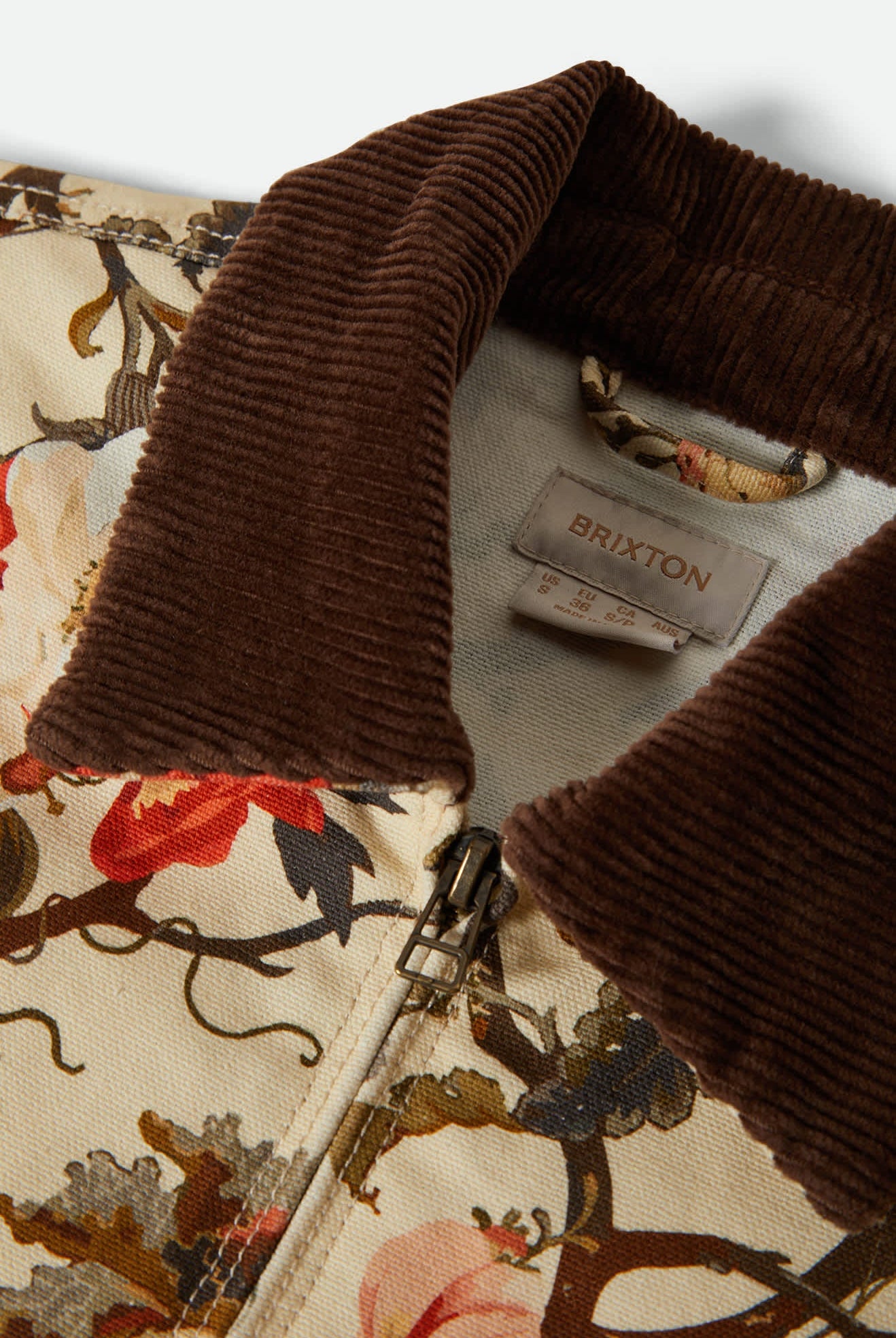 Women's Mechanics Women's Garage Zip Jacket in the color Botanical Floral - Additional Laydown image