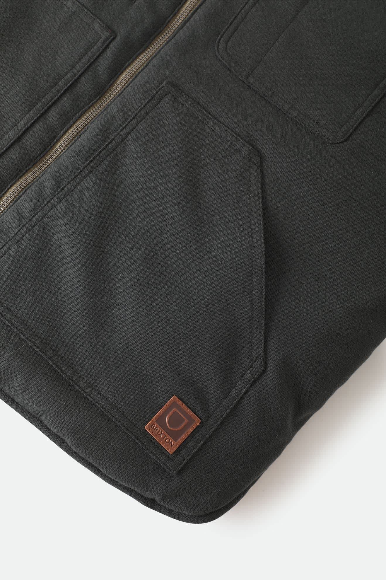Men's Builders Abraham Reversible Vest in the color Black/Olive Surplus - Additional Laydown image