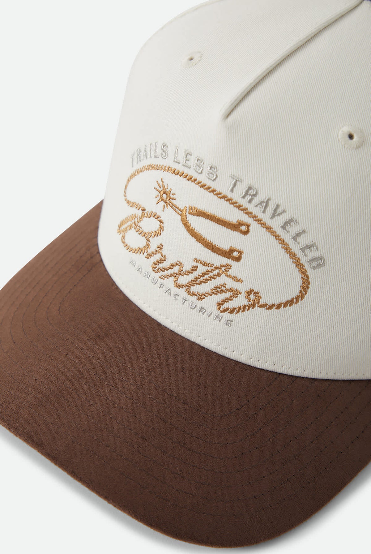 Unisex Trails Snapback in the color Off White/Walnut Brown - Additional Laydown image