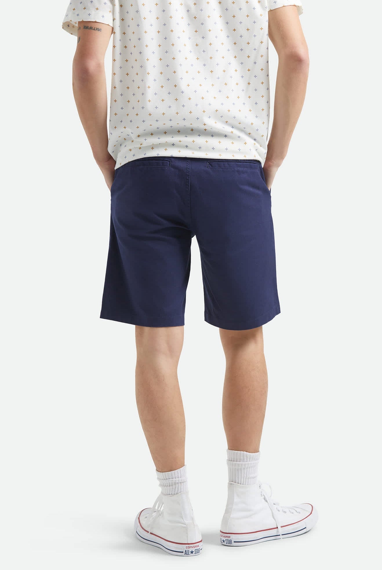 Men's Santo Chino Short in the color Midnight Blue - Men's Back View
