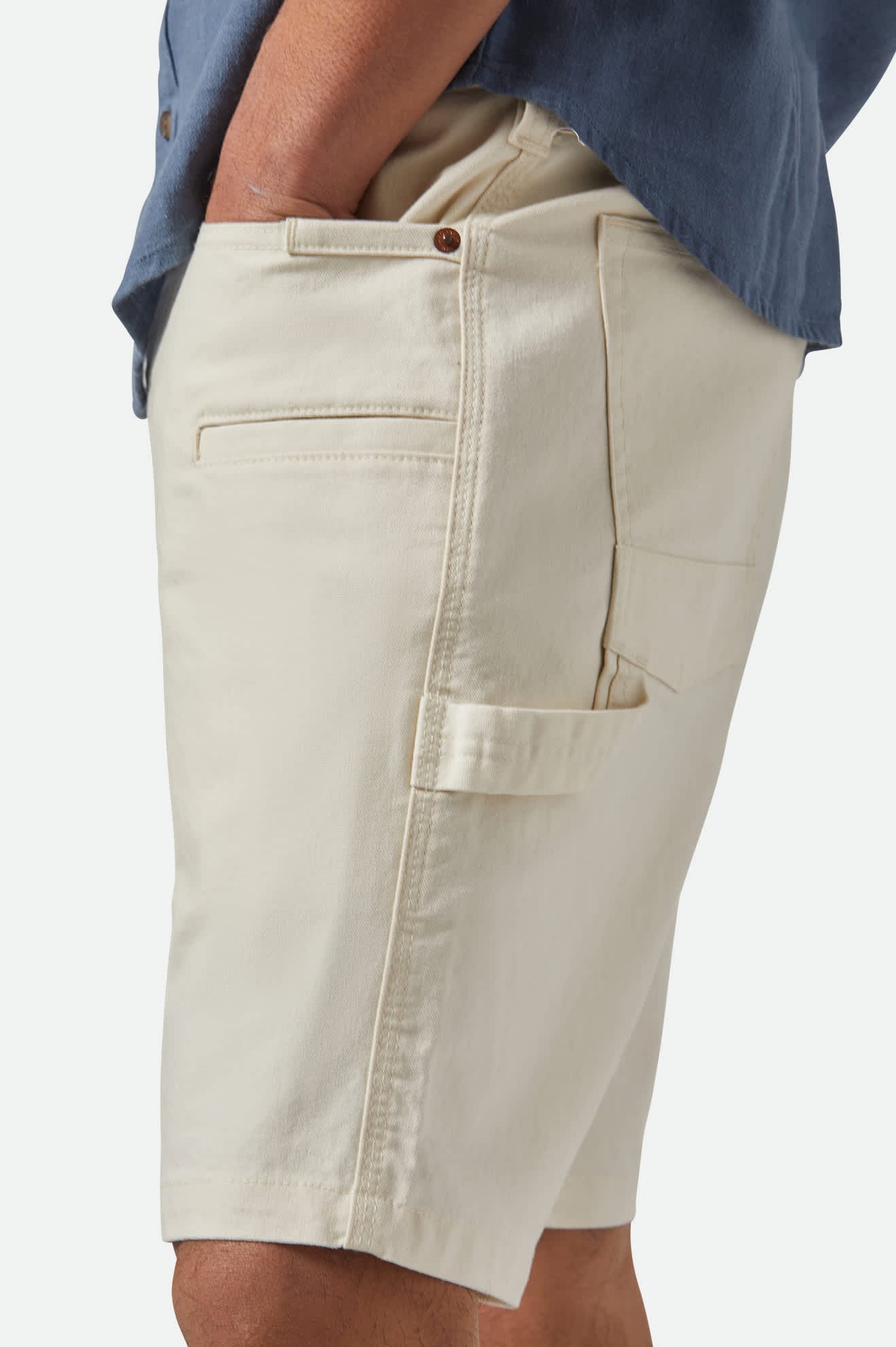 Men's Builders Carpenter Baggy Short in the color Egret White - Additional Fit image